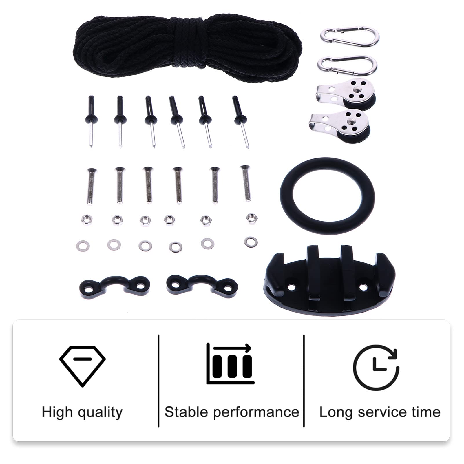 **BESPORTBLE Kayak Anchor Trolley System Kit – Fishing Kayak Accessories, Boat Anchor Kit with Plastic Rivets – Perfect for Canoeing, Glamping & Outdoor Adventures**    *(Optimized for Google SEO, includes use case: ideal for canoeing, glamping, and outdoor activities.)*