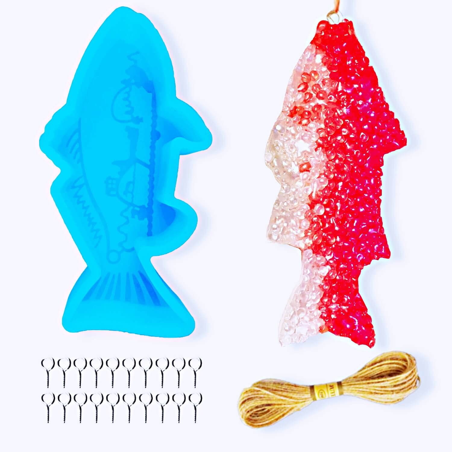 Rifanda Silicone Fish Car Freshener Molds - DIY Aroma Bead Starter Kit for Car Air Fresheners, Candles, Soap & Epoxy Resin Crafts - Perfect for Home, Office & Vehicle Use
