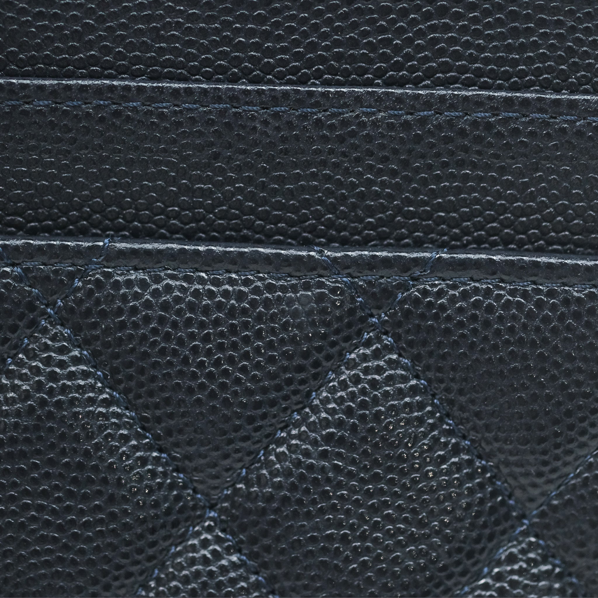Chanel Classic Flat Navy Blue Caviar Leather Wallet Pouch with Gold Hardware - Perfect for Everyday Use & Luxury Gift Giving