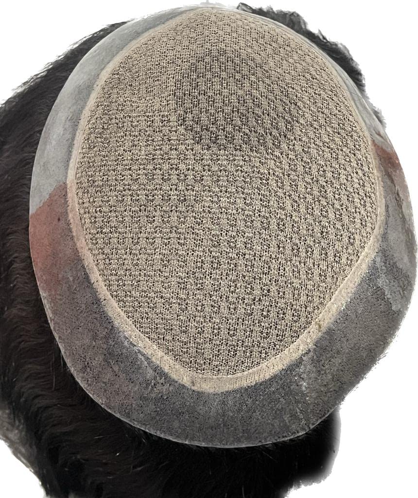 Mirage Hair Patch for Men - 9x7 Natural Black Toupee Hair System & Wigs for Hair Styling & Thinning Hair - Perfect for Daily Wear, Parties & Special Occasions