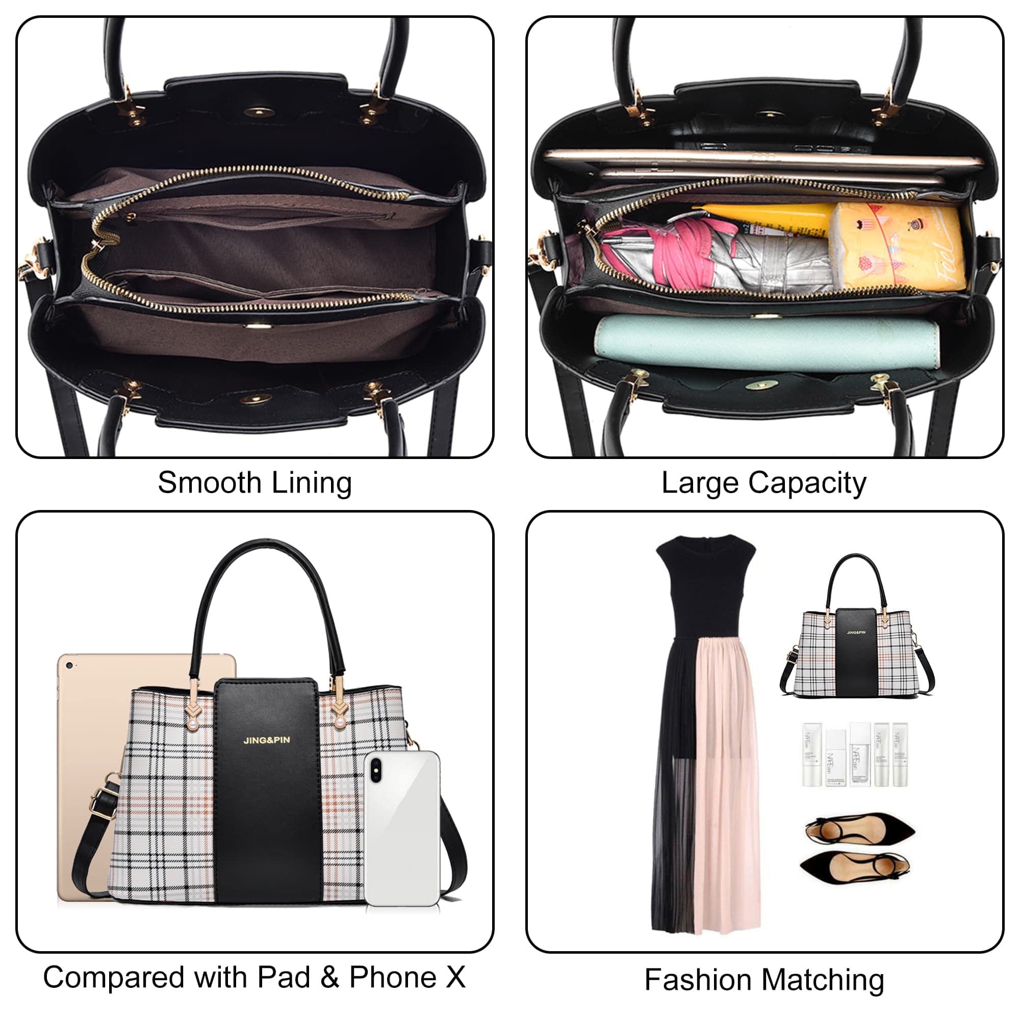Stylish Women's PU Leather Tote Bag - Fashion Shoulder Bag & Top Handle Satchel for Work, Travel & Everyday Use