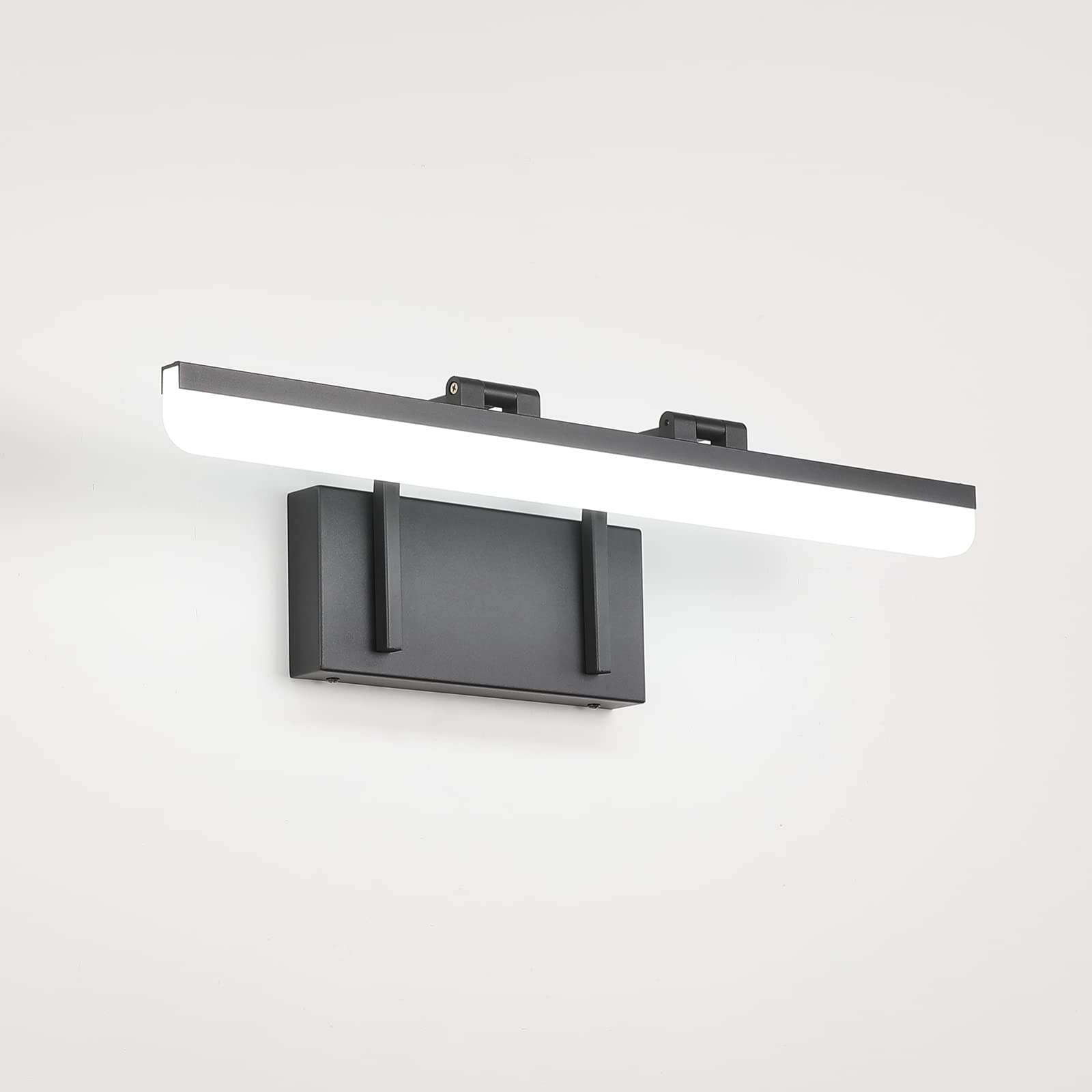 Tipace 24 Inch Modern LED Black Bathroom Vanity Light - Adjustable Rotatable Mirror Lighting Fixture, Cool White 6000K - Perfect for Bathroom Makeup, Shaving & Grooming Areas