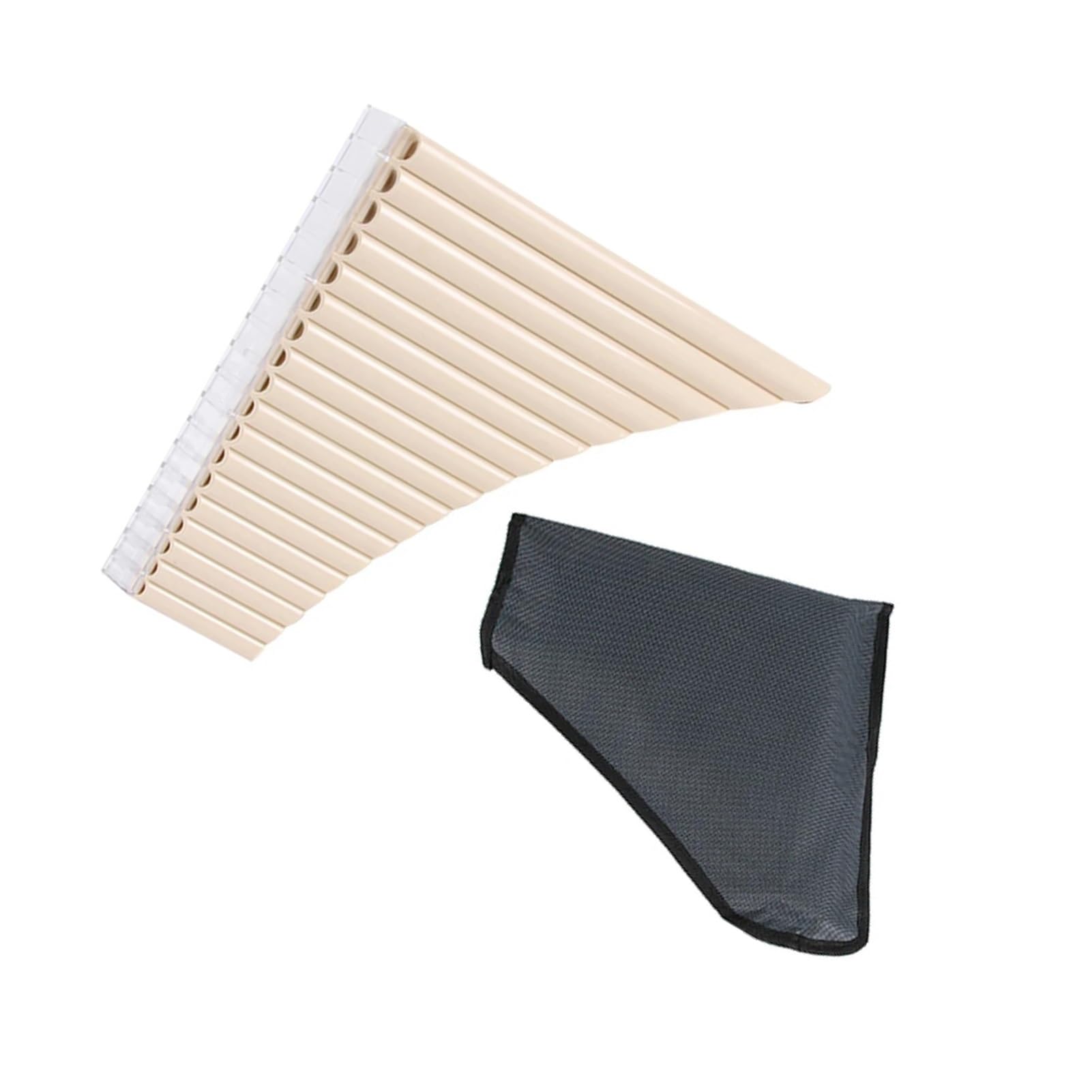 18 Pipe Pan Flute in Key C - Professional Woodwind Instrument with Mouthpiece & Carrying Bag - Perfect for Beginners & Music Students - Great for Practice, Performances & Outdoor Use (Color: White)