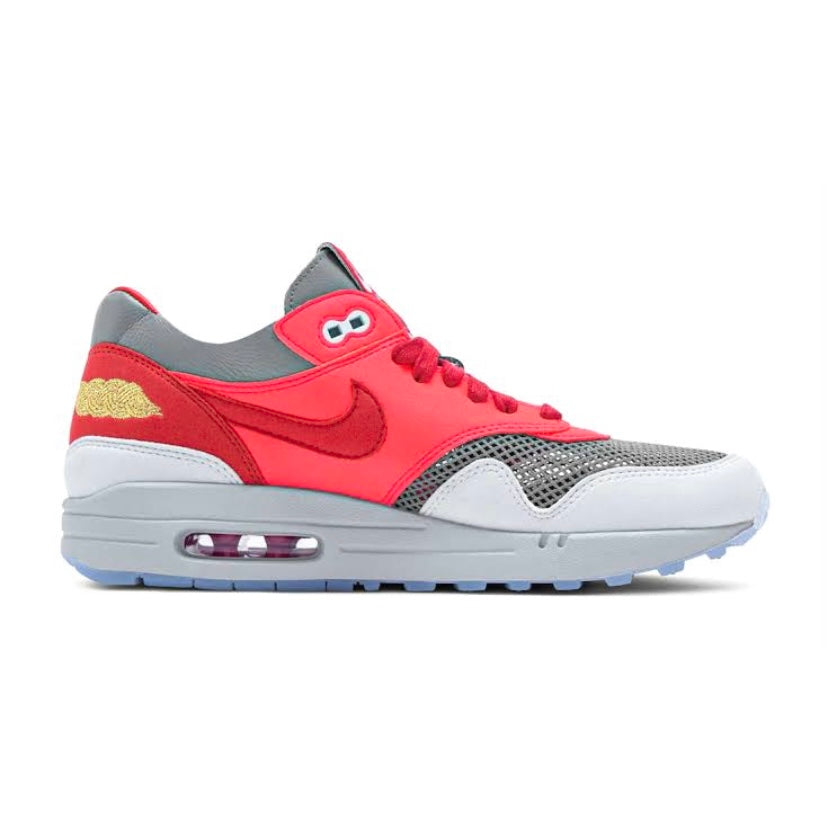 Nike Air Max 1 CLOT Kiss of Death Solar Red & University Red Sneakers 2021 - Limited Edition Running Shoes for Men & Women - Perfect for Streetwear, Casual Wear & Sneaker Collectors