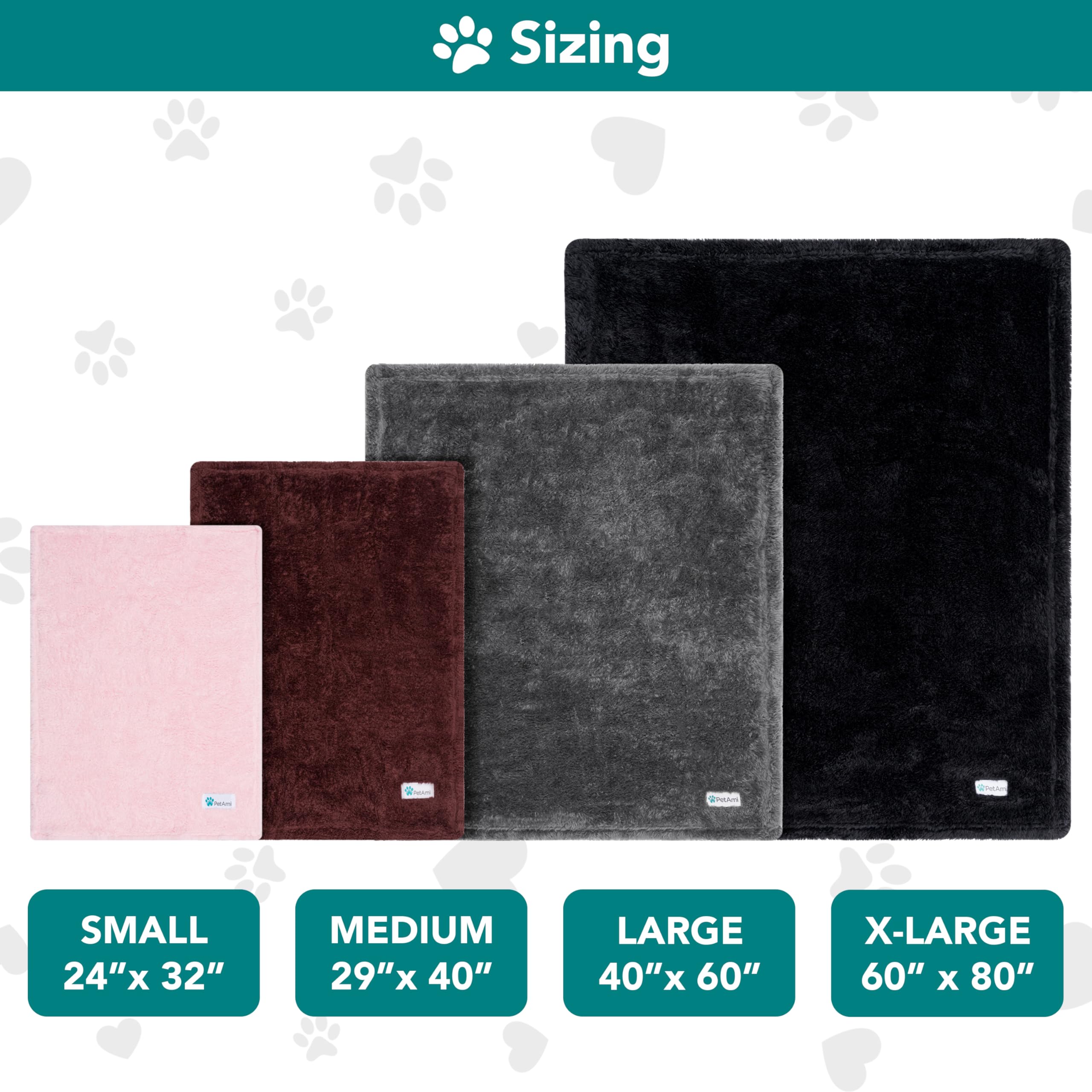 PetAmi Extra Large Dog Blanket 60x80 - Soft Fluffy Sherpa Fleece Pet Blanket for Large Dogs & Cats, Washable Calming Throw for Bed, Sofa & Couch Cover - Pink (Perfect for Winter Snuggles & Anxiety Relief)