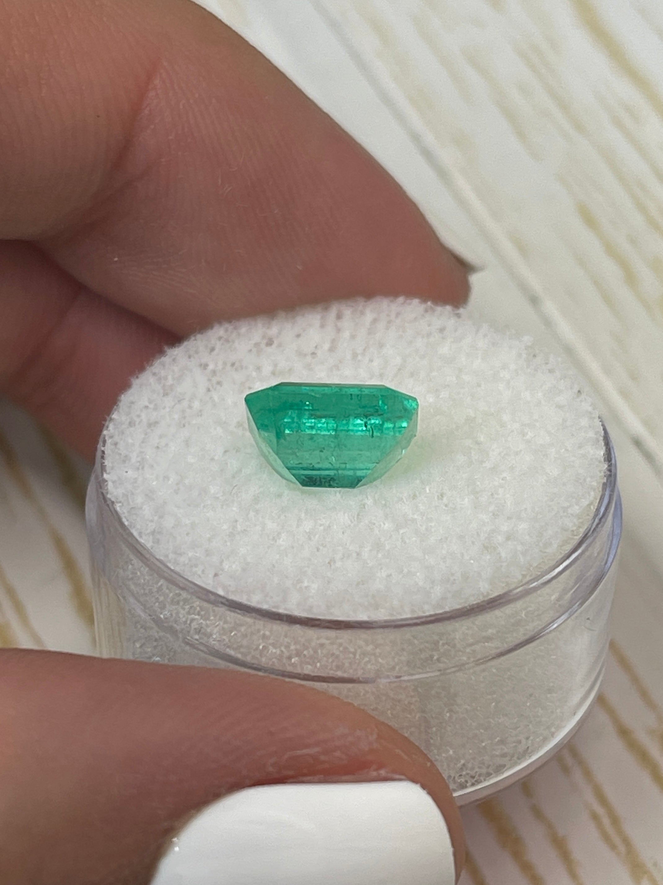2.68 Carat 9x8mm Chunky Natural Loose Colombian Emerald Gemstone - Emerald Cut for Jewelry Making, Engagement Rings & Collector's Pieces