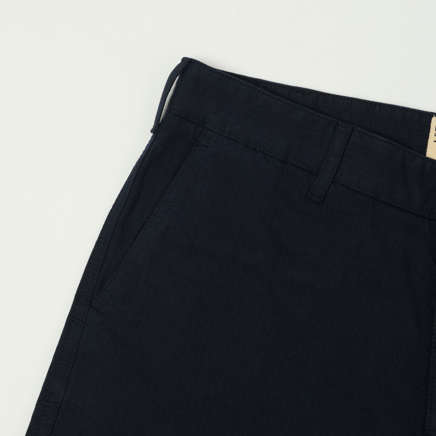 Heimat 'Journey' Herringbone Cotton Chinos for Men - Slim Fit Casual Pants in Ink Blue - Perfect for Office Wear & Smart Casual Outfits