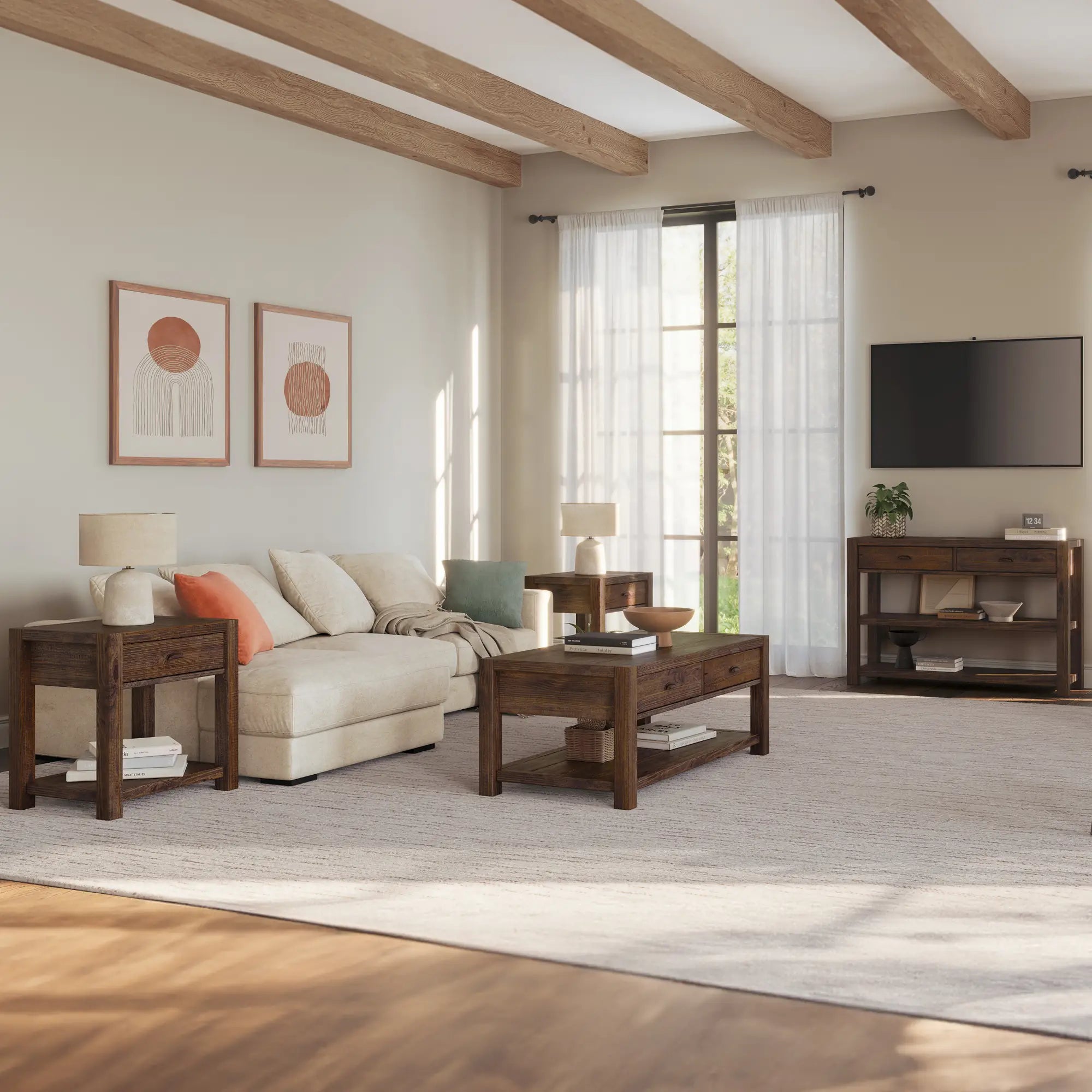 Montauk 4-Piece Living Room Set - Sofa, Loveseat, Chair & Ottoman - Modern Comfort for Home & Office