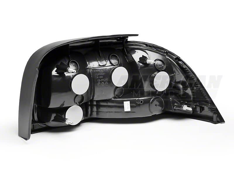 Raxiom Smoked Tail Lights Assembly for Ford Mustang 1996-1998 - LED Brake Lights with Iconic Design - Upgrade Your Mustang's Rear Style for Night Driving & Car Shows