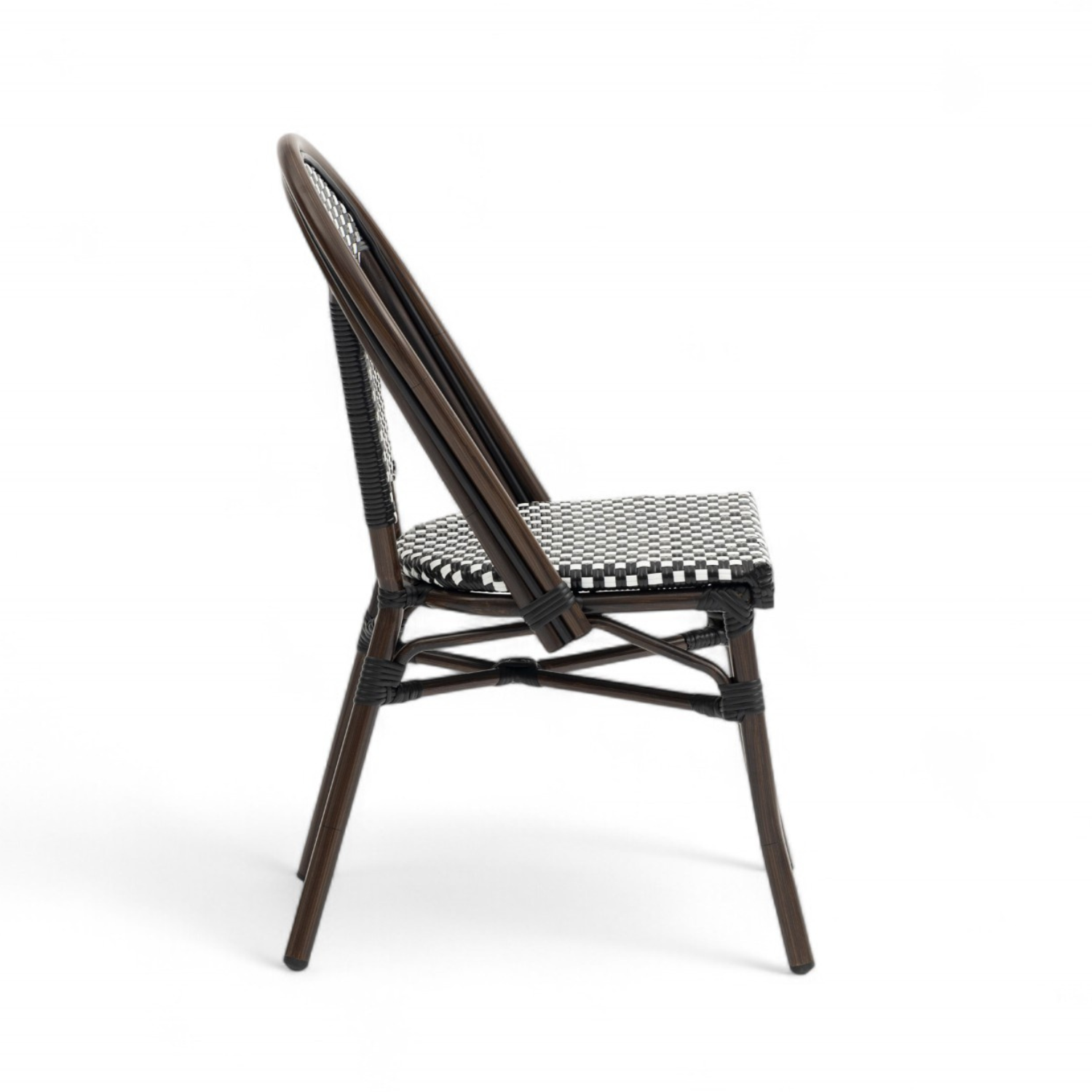French Bistro Stackable Rattan Side Chair - Outdoor/Indoor Dining, Patio, Garden, Restaurant & Cafe Use - Natural Wicker Accent Chair for Home Decor