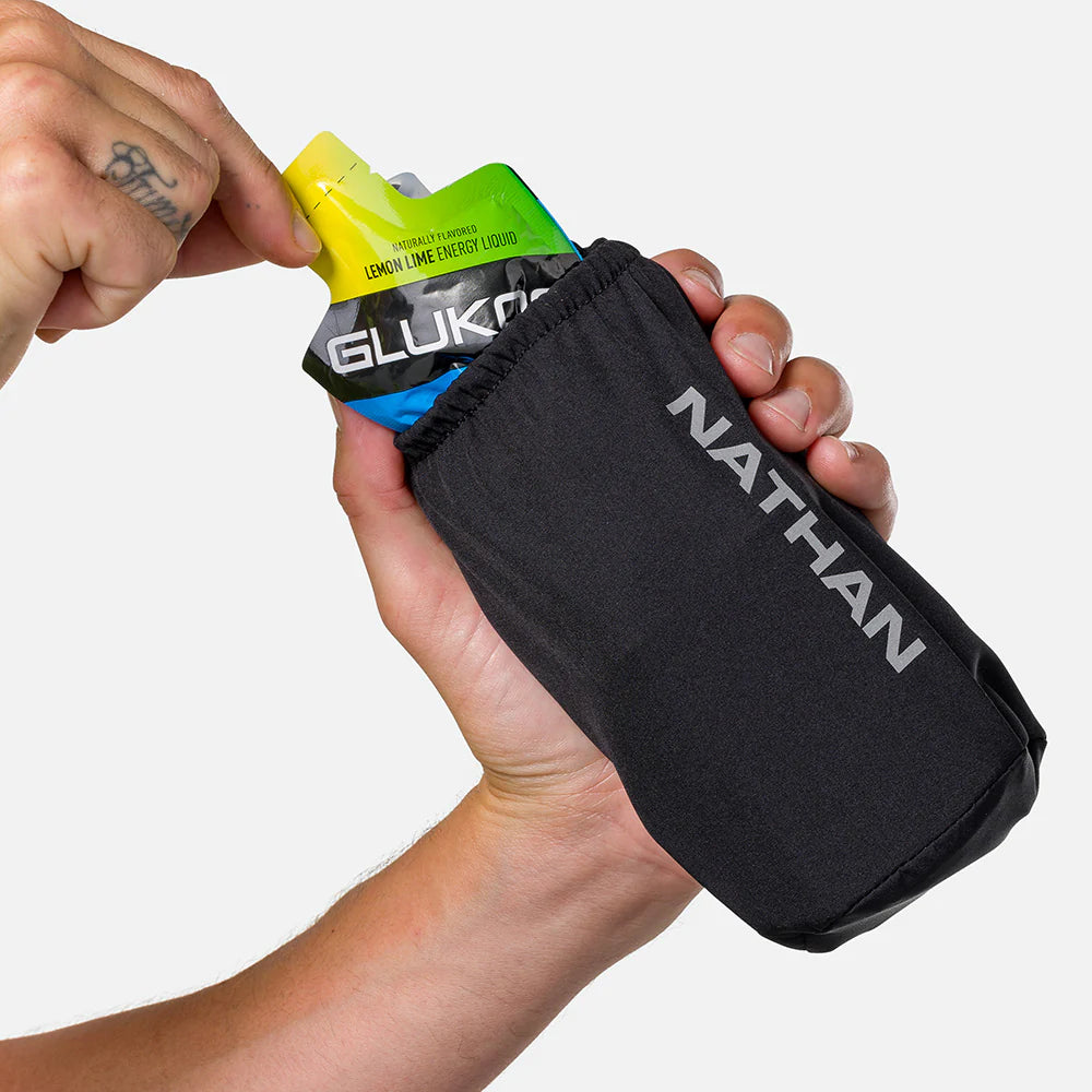 Pinnacle Soft Flask Insulated Handheld Water Bottle 18oz (Black/Reflective Silver) - Leakproof & Lightweight for Hiking, Running, Gym & Outdoor Activities