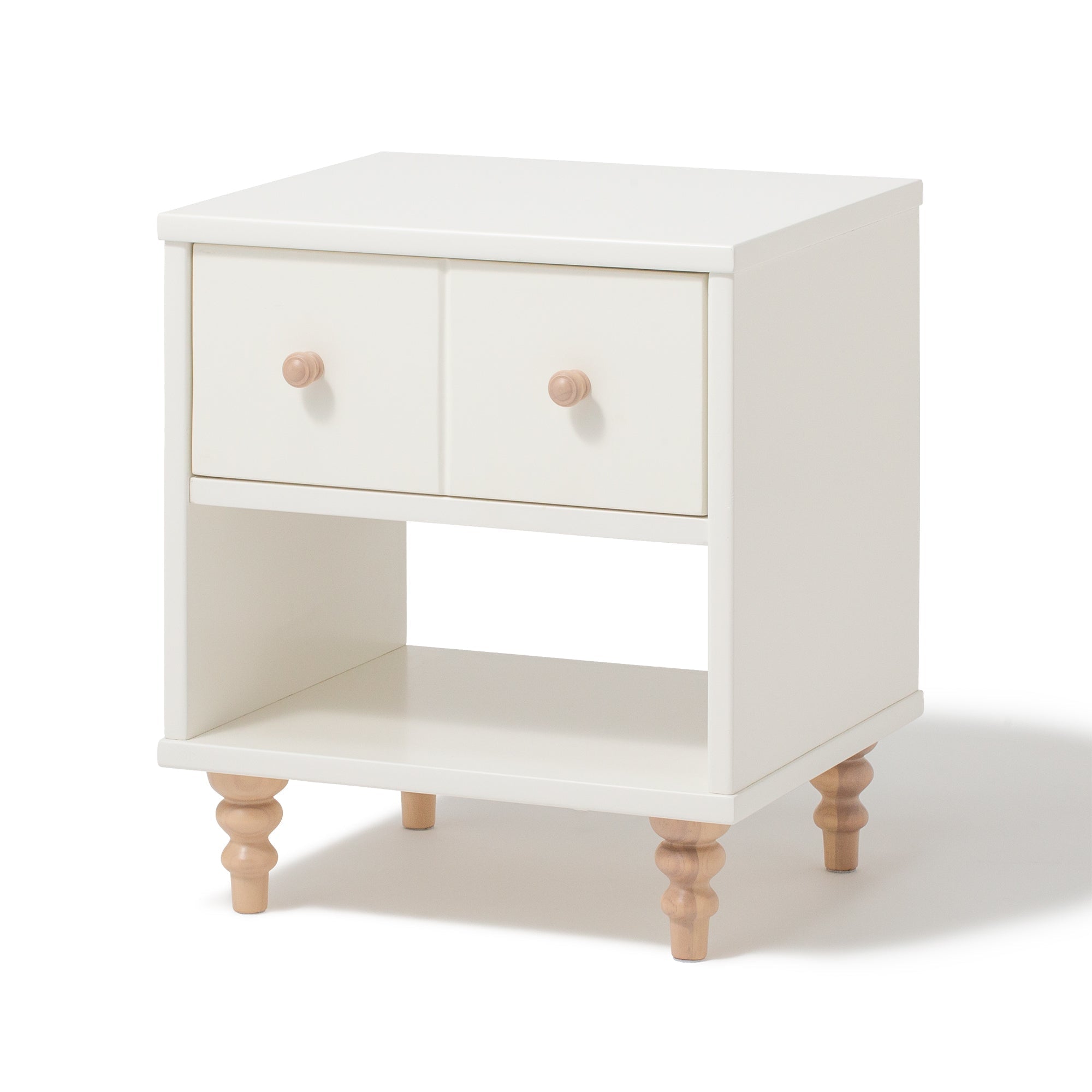 Modern Nightstand with White X Natural Finish - 16.5