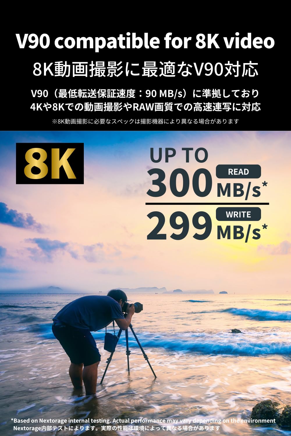 Nextorage NX-F2PRO128G 128GB SDXC UHS-II V90 Memory Card - 300MB/s Read, 299MB/s Write Speed - pSLC Technology for 4K Video Recording - Professional Camera SD Card for DSLR, Mirrorless, Action Cam & Drone Photography