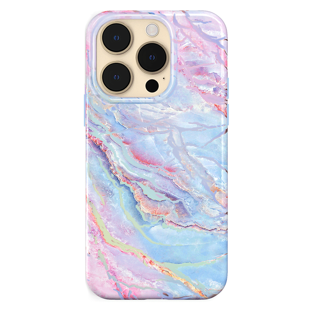 Holo Moonstone Marble iPhone Case - Protective & Stylish Phone Cover for iPhone 13/14/15 Pro Max - Perfect for Everyday Use, Travel & Gift Giving