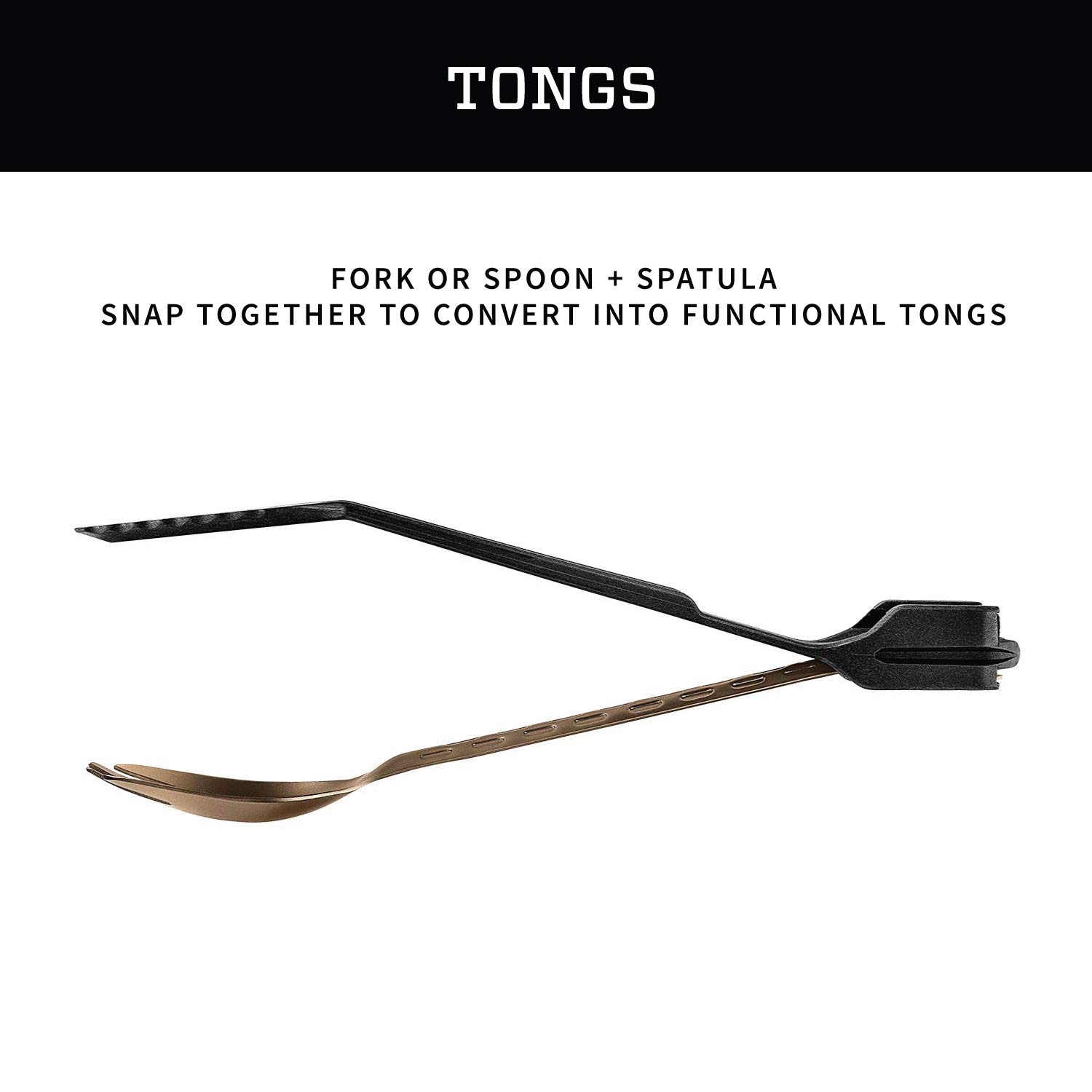 Gerber Gear ComplEAT Camping Utensils Set - 5-Piece Outdoor Cooking Kit with Fork, Spoon, Tongs, Spatula & Multi-Tool in Burnt Bronze - Perfect for Camping, Hiking, Picnics & Backpacking Adventures
