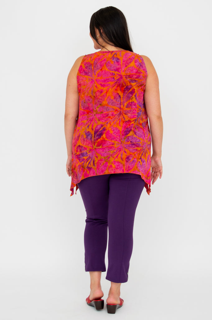 Dotty Tank Top - Women's Red Earth Print Casual Sleeveless Shirt for Summer Outfits, Beachwear & Layering
