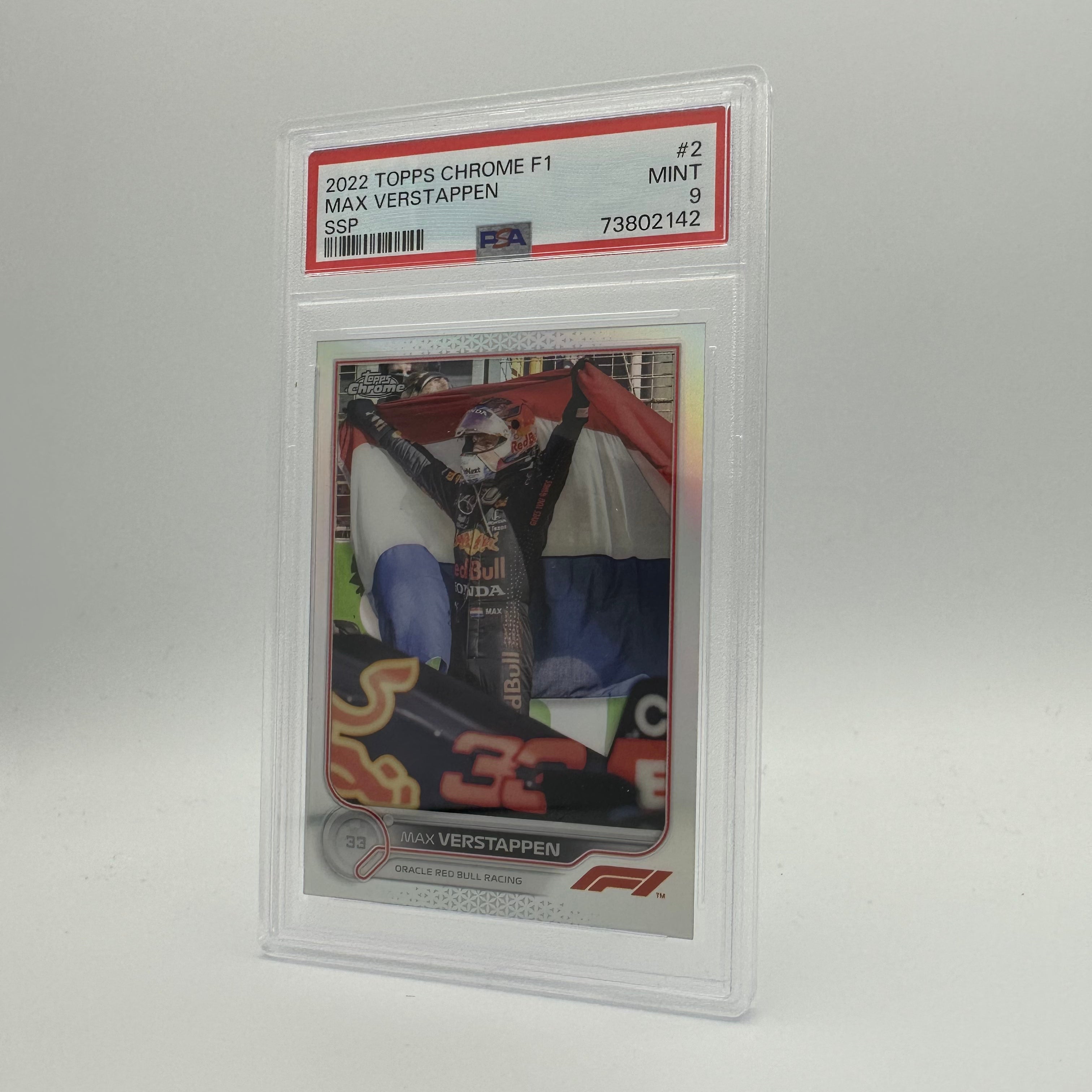PSA 9 Graded MAX VERSTAPPEN #2 SSP Trading Card - Rare Collectible for F1 Racing Fans & Sports Memorabilia Enthusiasts (Perfect for Display, Investment, or Gift)