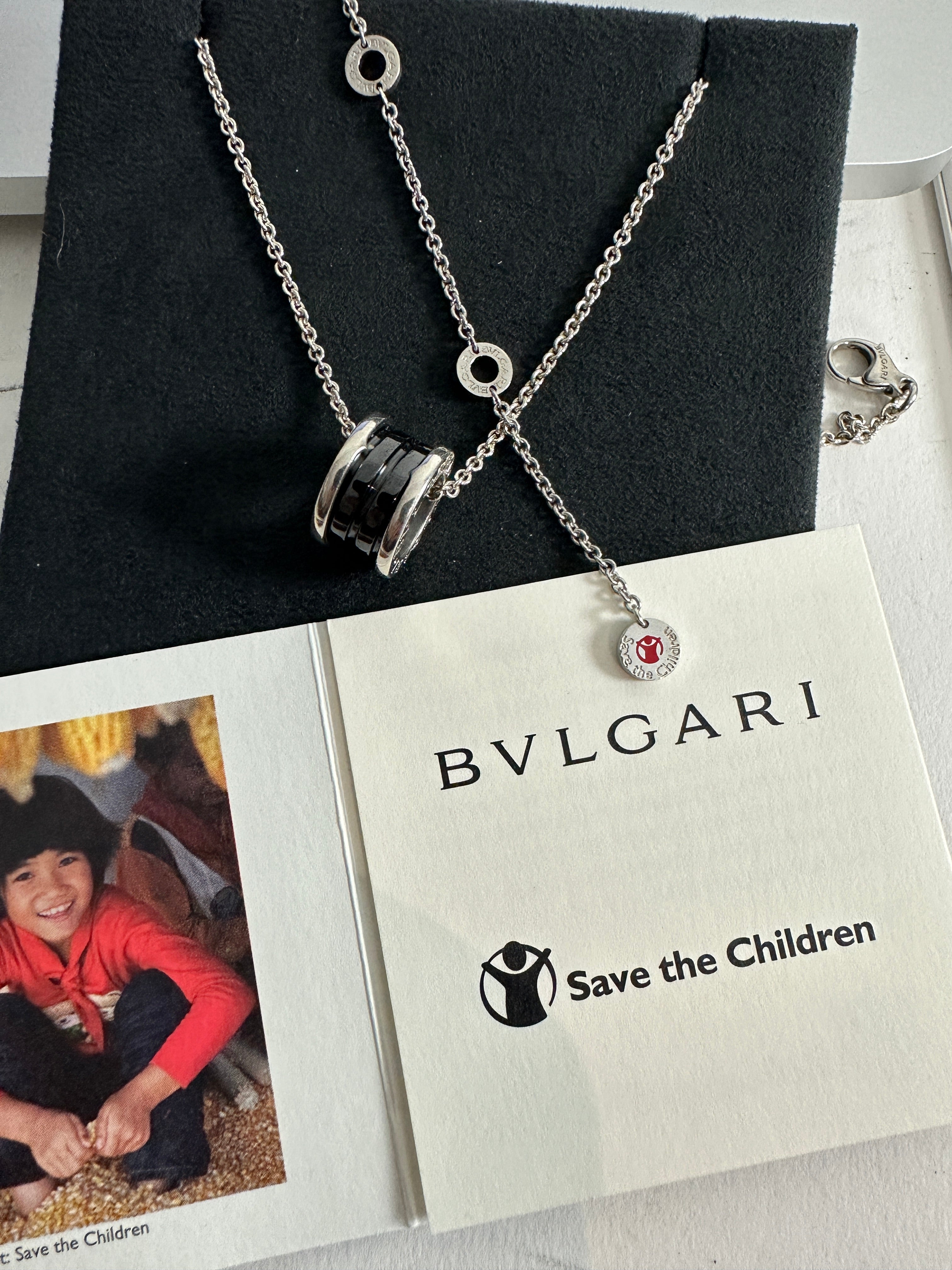 Bvlgari B Zero 1 Save The Children Pendant Necklace - 18K Rose Gold Charitable Jewelry for Women, Luxury Gift for Her - Perfect for Charity Events, Anniversary Gifts & Special Occasions