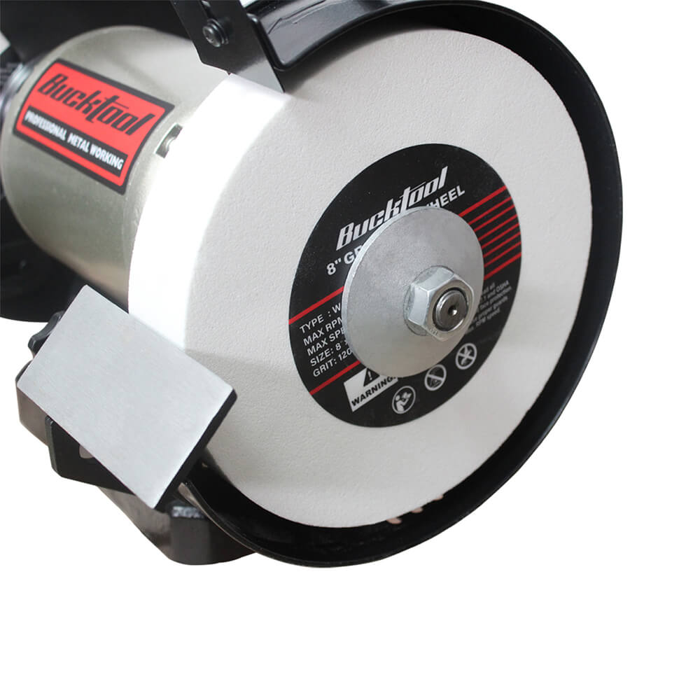 BUCKTOOL 8-Inch Low-Speed Bench Grinder TDS 200C4HL - Perfect for Sharpening Tools, Metal Polishing & DIY Projects in Home Workshops