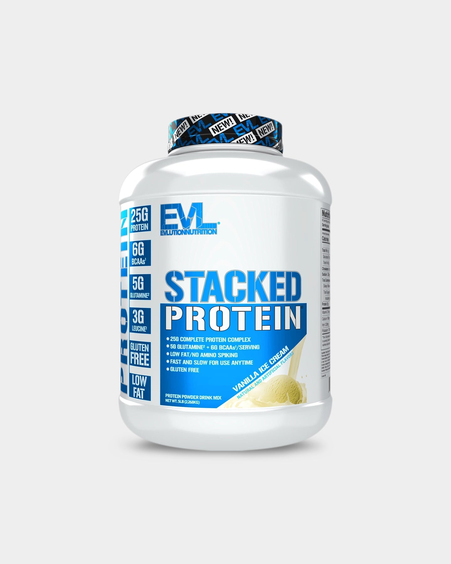 EVLUTION NUTRITION Stacked Protein Powder - Premium Whey & Casein Blend for Muscle Recovery & Growth - Ideal for Post-Workout, Meal Replacement & Fitness Enthusiasts