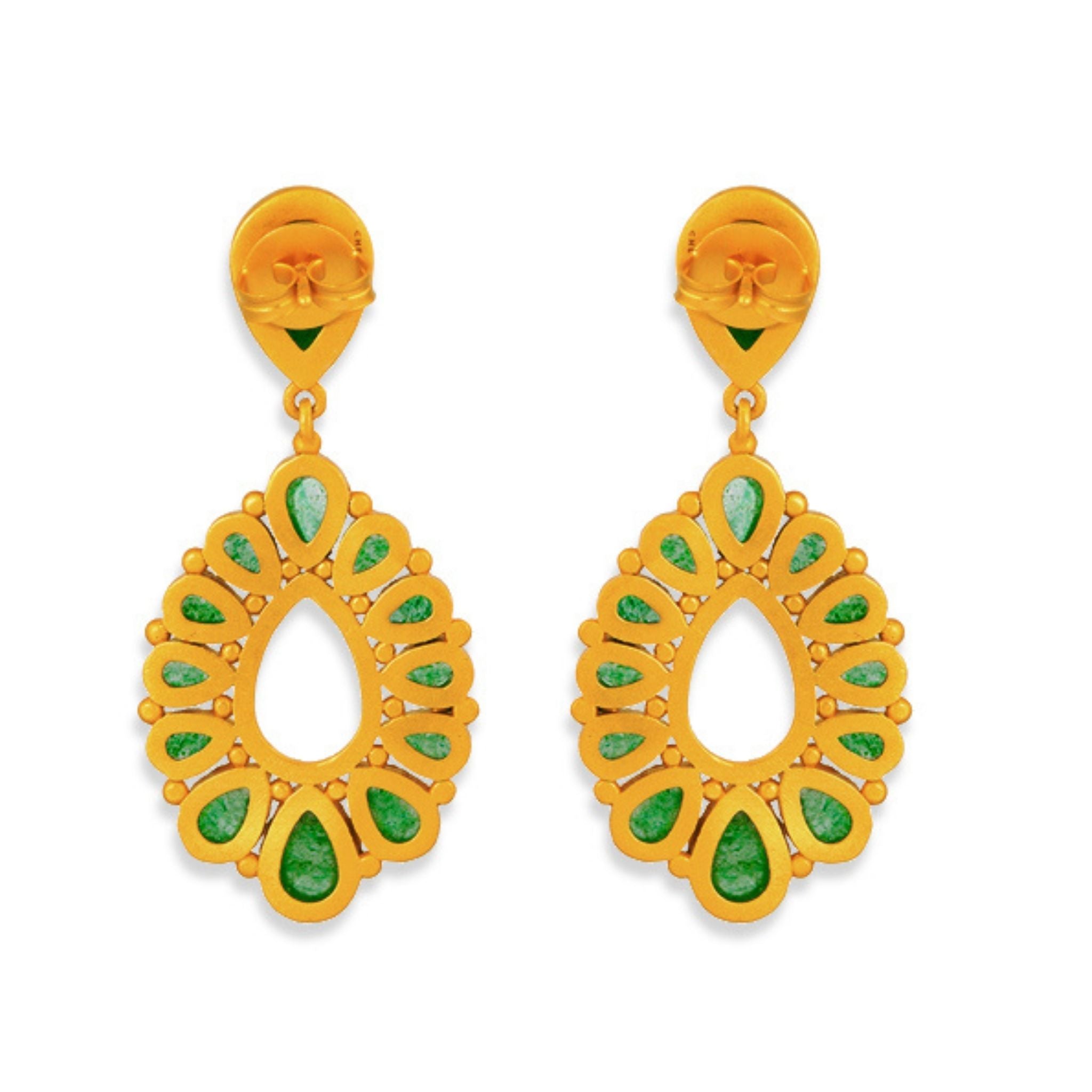 Green Strawberry Quartz Drop Earrings – Boho Chic Dangle Jewelry for Women | Perfect for Weddings, Parties & Everyday Wear