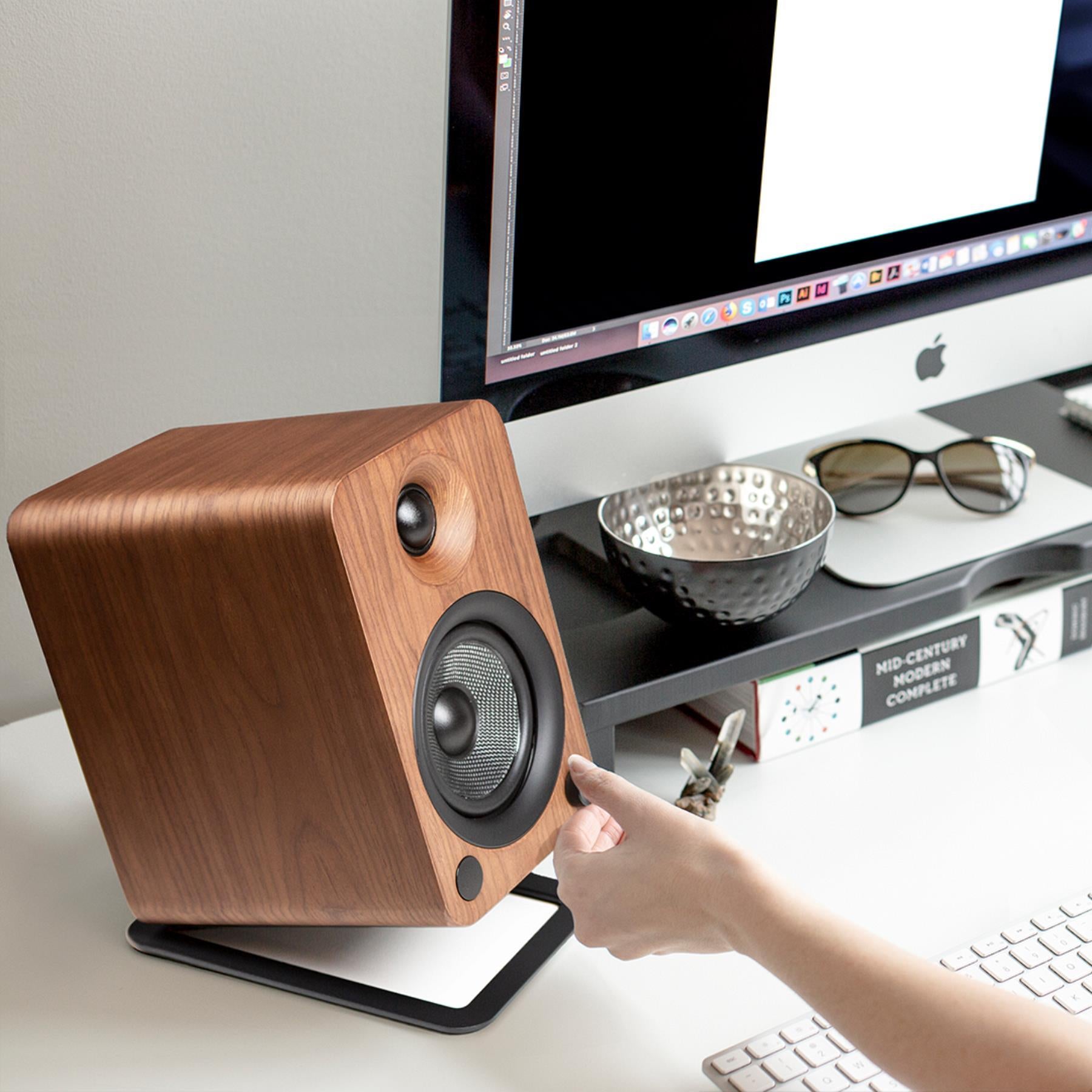Kanto YU4 Premium Powered Desktop Speakers with Bluetooth 5.0, Phono Preamp - High-Fidelity Audio for Home Office, Gaming & Music Listening