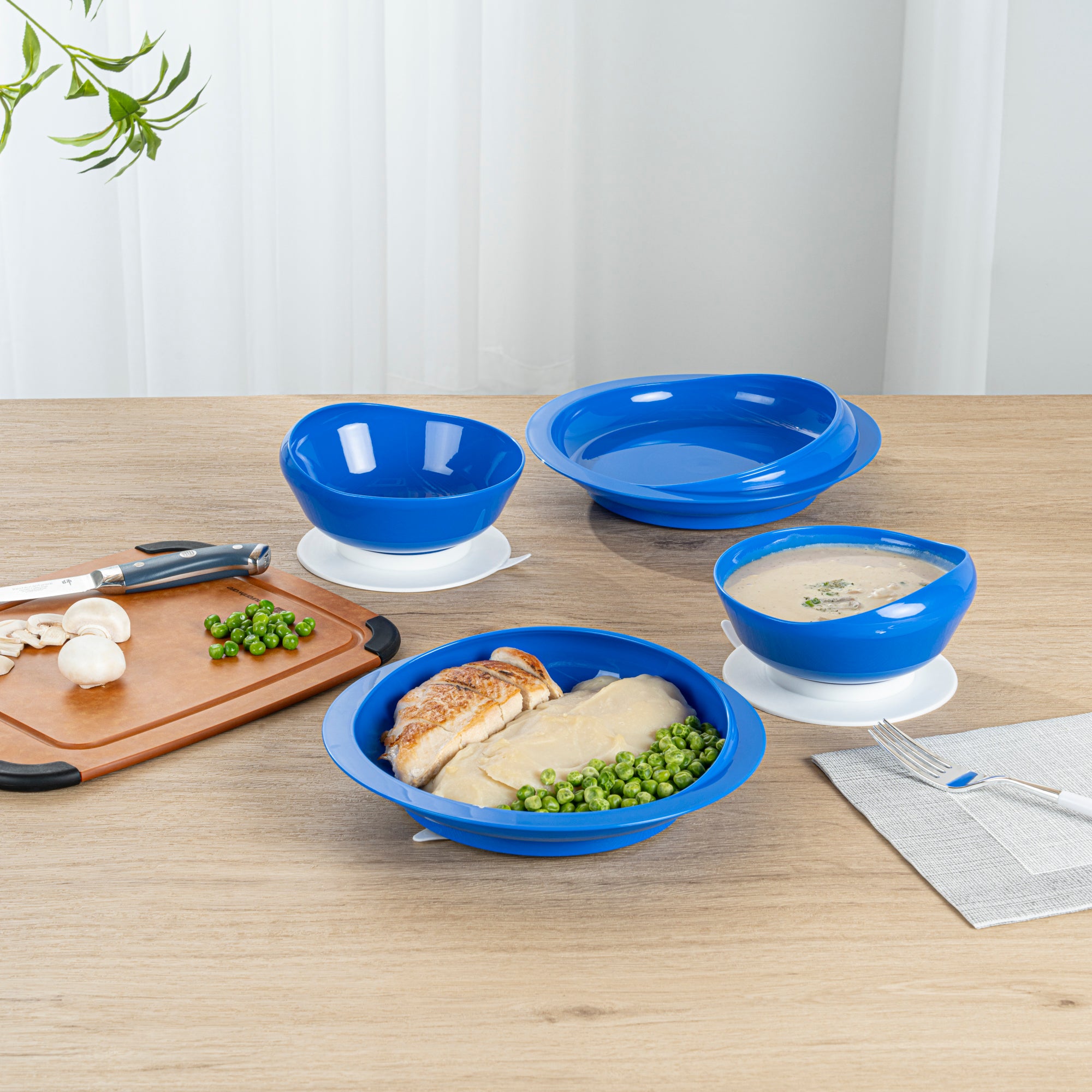 Spill-Proof Baby Feeding Set with Suction Base - 2-Piece Scoop Plate & Bowl Combo for Toddlers | BPA-Free Plastic Dishware | Ideal for High Chair, Travel & Mess-Free Meals