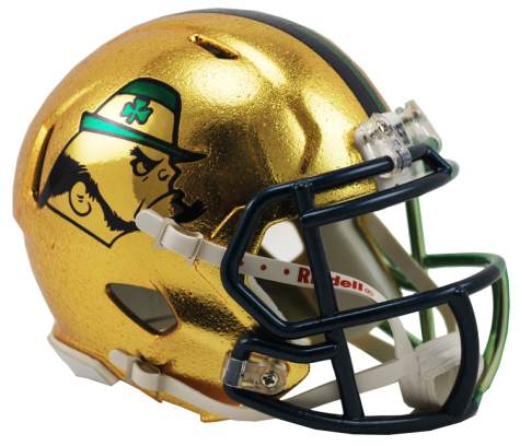Notre Dame 2015 Shamrock Series Boston HYDROFX Riddell Speed Mini Football Helmet - Collectible NCAA Memorabilia for Sports Fans & Home Decor