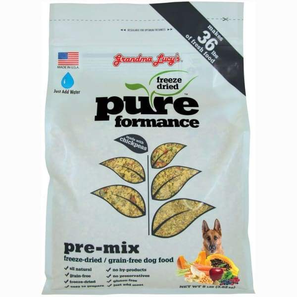 Grandma Lucy's Pureformance Freeze-Dried Grain-Free Dog Food - Premium Pre-Mix for Healthy Dogs, 3lb Bag | Perfect for Travel, Camping & Emergency Pet Food Storage