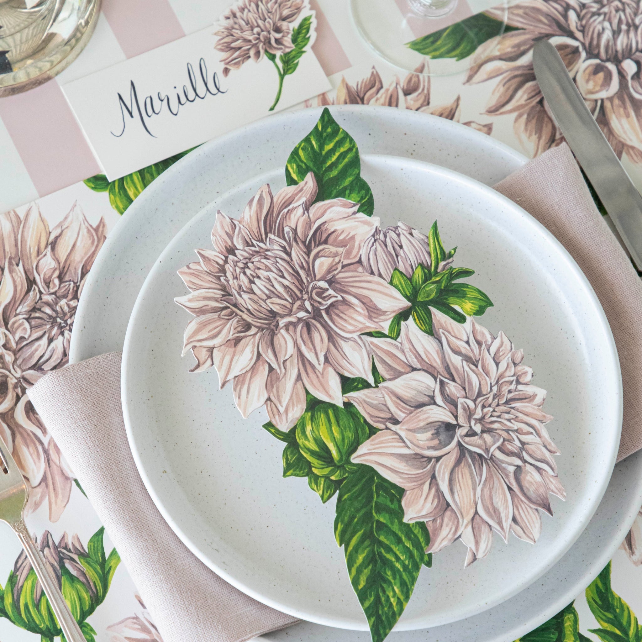 Elegant Dahlia Table Accent - Floral Home Decor Centerpiece for Dining Room, Living Room & Wedding Decorations
