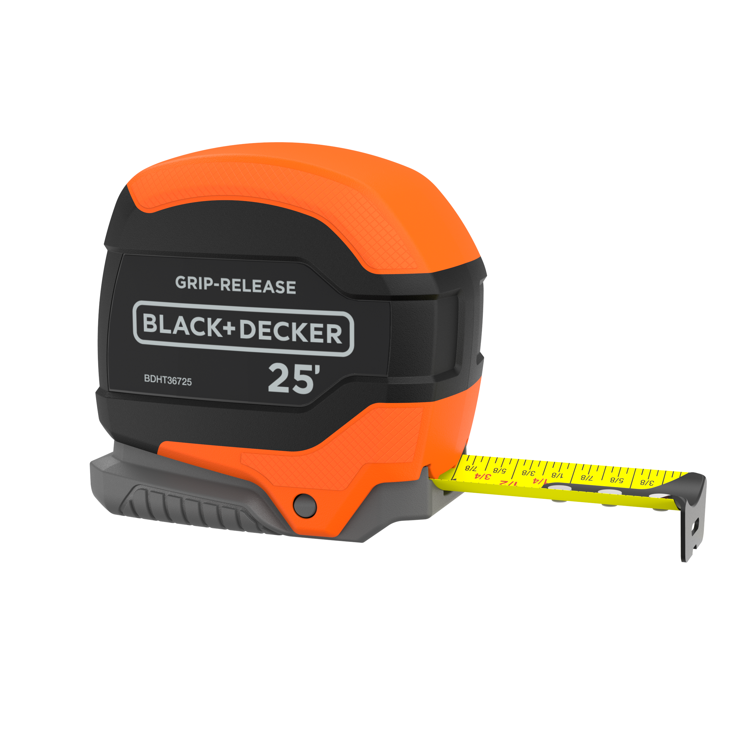 25ft Self-Locking Tape Measure with Grip Release - Durable Auto-Lock Retractable Measuring Tape for Construction, DIY Projects & Home Improvement
