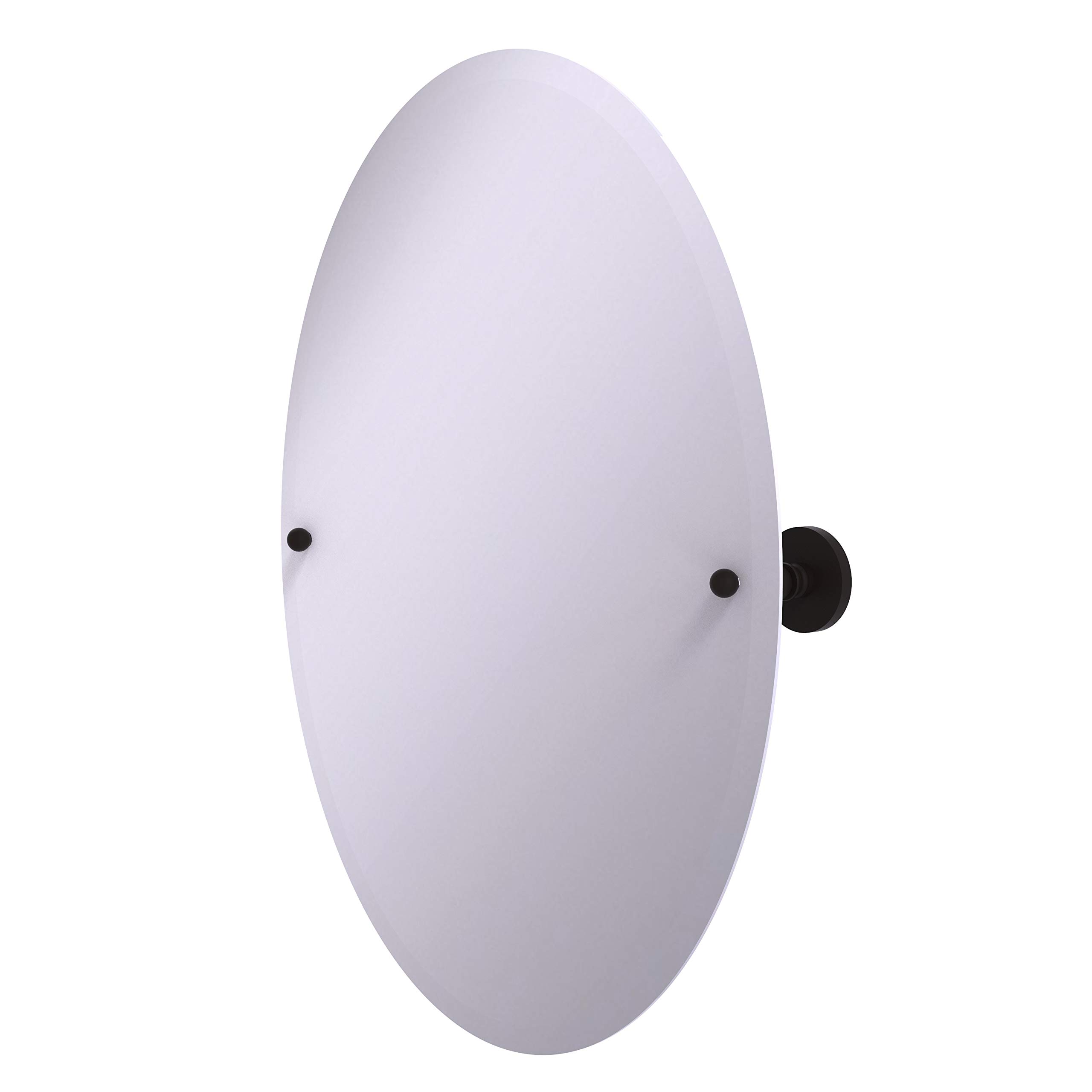 Allied Brass P1091 Frameless Oval Tilt Beveled Edge Wall Mirror in Oil Rubbed Bronze - Perfect for Bathroom, Bedroom & Entryway Decor