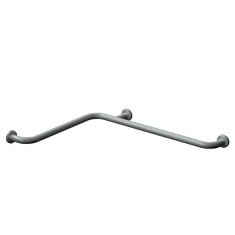 ASI 3456 Horizontal Grab Bar with Exposed Flange - Satin Stainless Steel Finish | Bathroom Safety Handle for Seniors & ADA Compliance