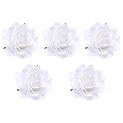 5-Piece Rose Hair Clips for Women - Floral Hair Accessories for Girls, Brides, and Hawaiian Themed Parties - Perfect for Weddings, Beach Vacations, and Everyday Styling