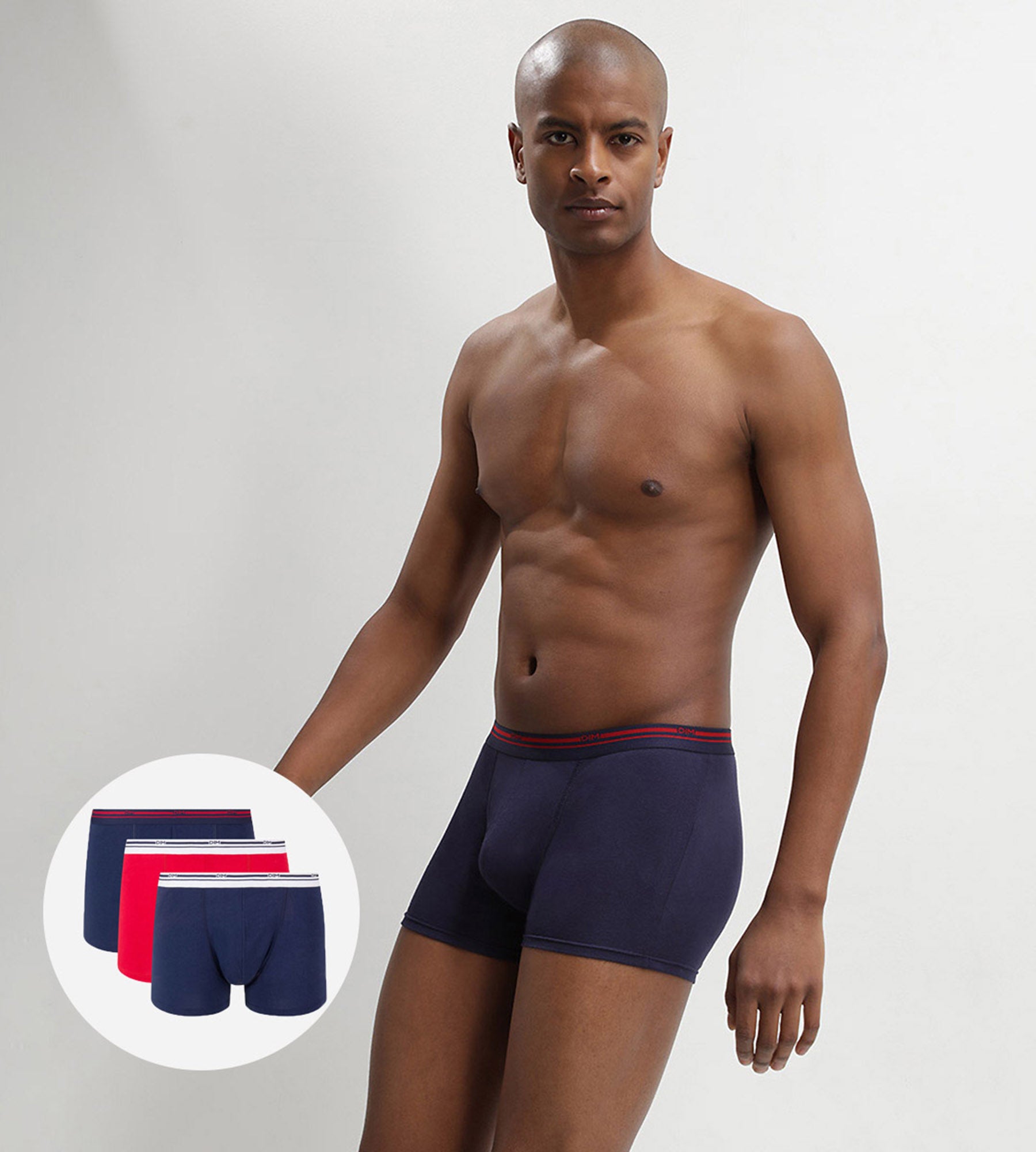 3 Pack Stretch Cotton Boxer Briefs for Men - Comfortable Denim Blue & Washed Red - Perfect for Daily Wear, Gym & Lounge