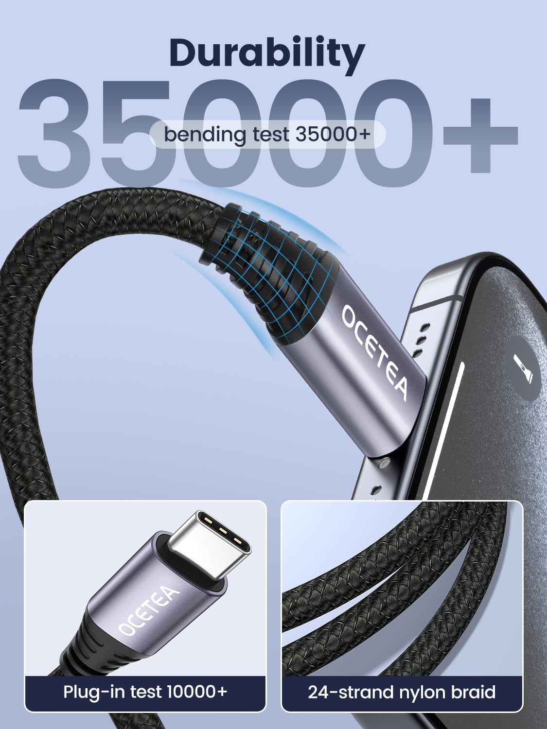 60W USB C to USB C Fast Charging Cable [2-Pack 3M] - Compatible with iPhone 16/15 Pro Max, MacBook Pro, iPad Pro, Galaxy S24/S23 Ultra & Pixel - Perfect for Home, Office & Travel Charging