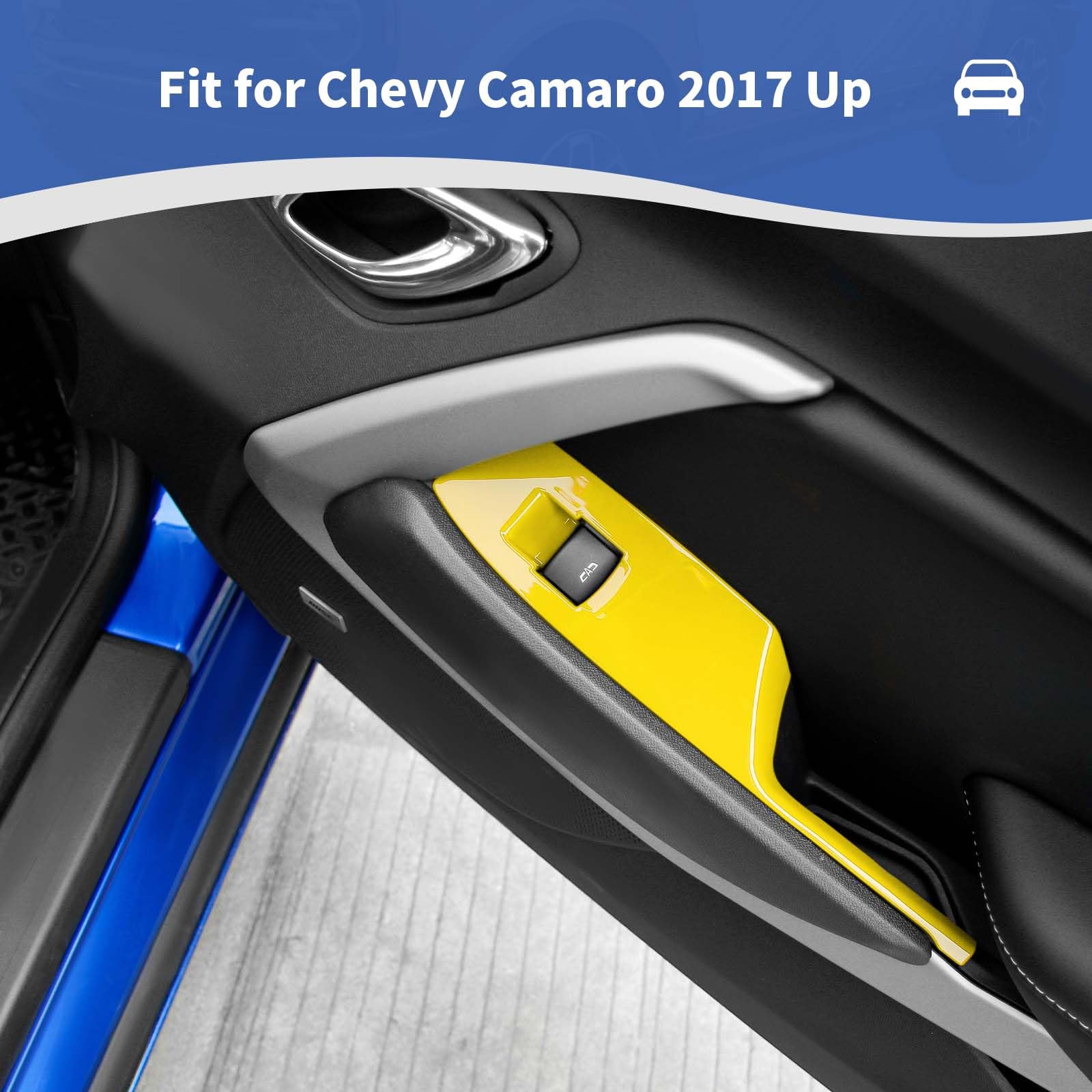 RT-TCZ Yellow Power Window Switch Panel for Chevy Camaro 2017-2024 - Interior Upgrade
