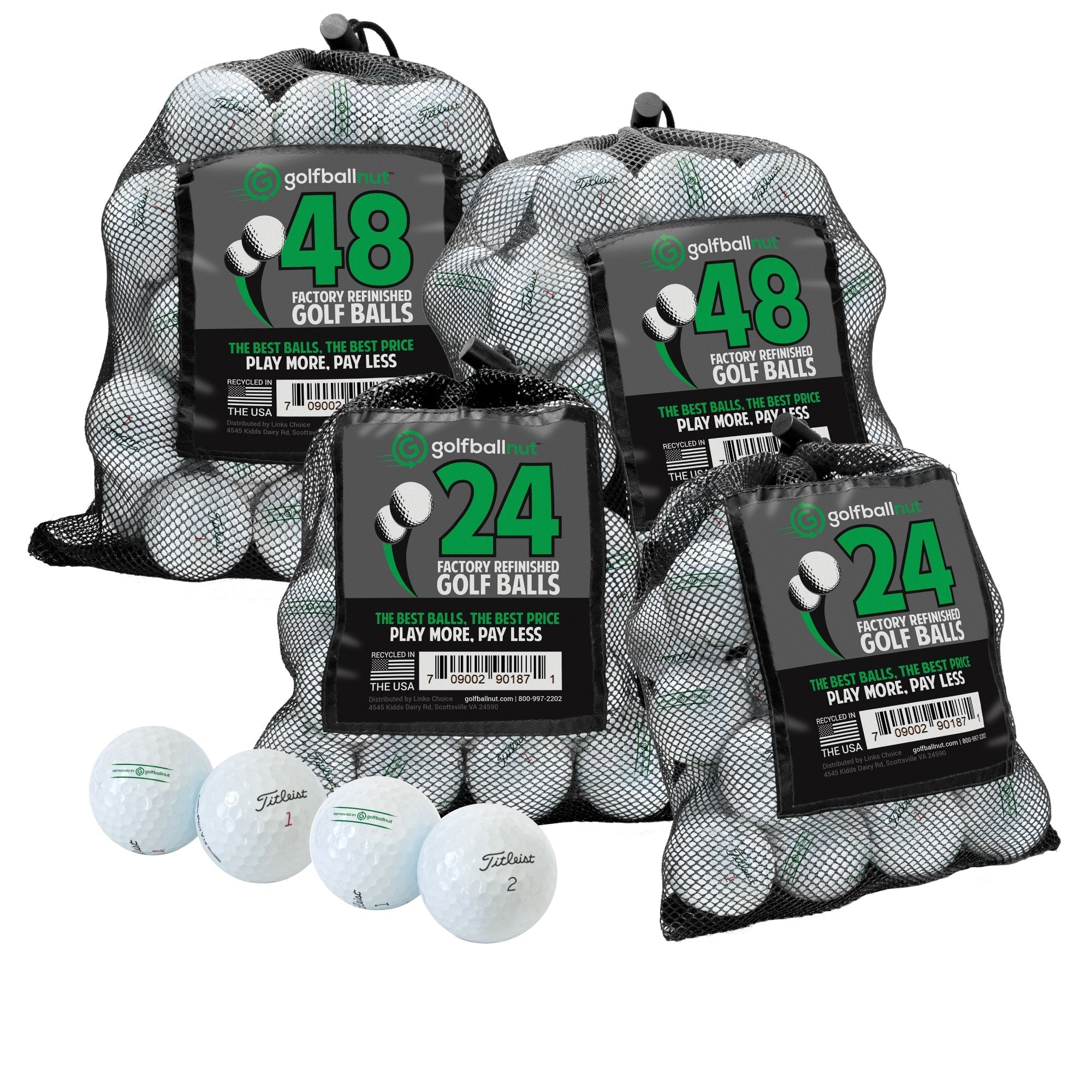 Premium Titleist Pro V1 2022 Refinished Golf Balls - Mint Condition with Mesh Bag | High Performance for Tournaments & Practice Rounds