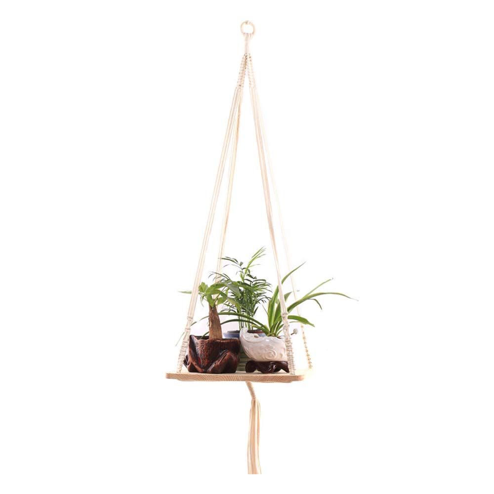 Handmade Macrame Plant Hanger - Boho Chic Hanging Basket for Indoor/Outdoor Plants - Decorative Flower Pot Holder for Home & Garden Decor - Woven Rope Net Planter for Living Room, Patio, Balcony