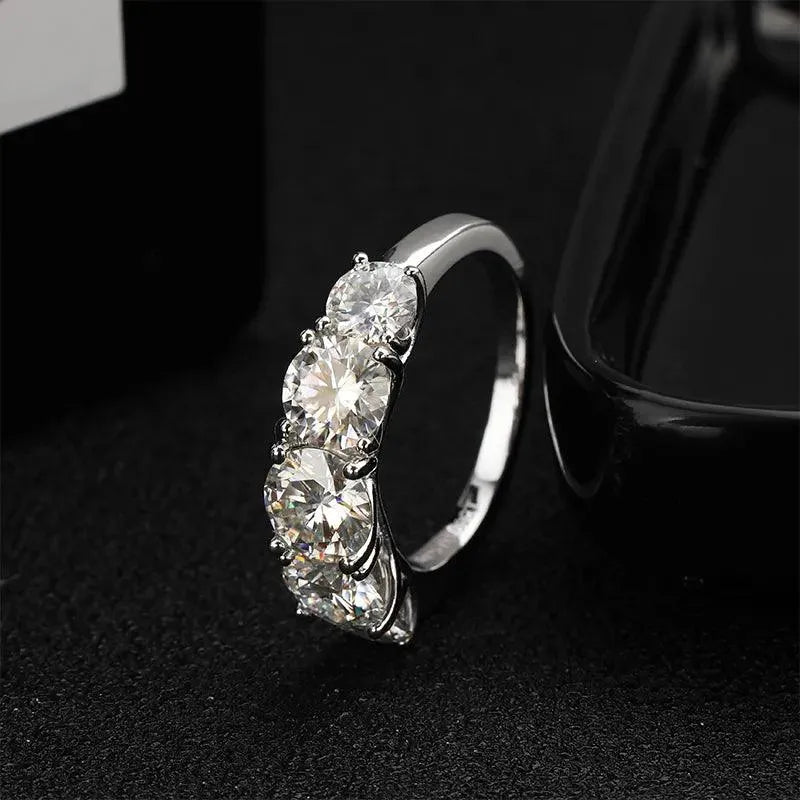 KNOBSPIN 3.6CT D Color Moissanite Engagement Ring for Women - 925 Sterling Silver Wedding Band with Sparkling Diamonds & Certification (Ideal for Proposals, Anniversaries, and Special Occasions)