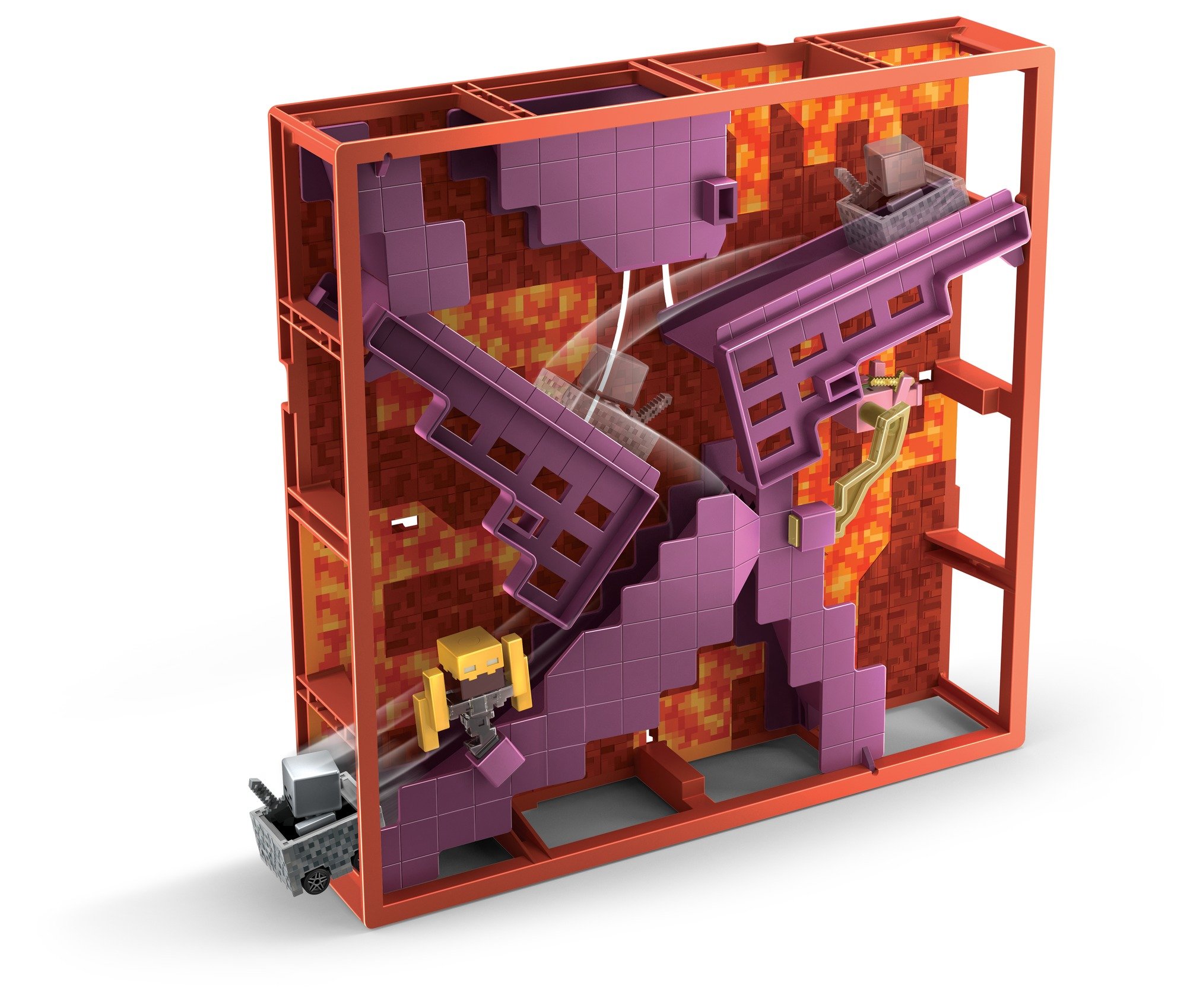 Hot Wheels Minecraft Track Blocks Nether Fortress Playset - Build & Race Toy for Kids, Collectible Die-Cast Cars with Minecraft Theme - Perfect for Creative Play, Birthday Gifts & Collector Displays