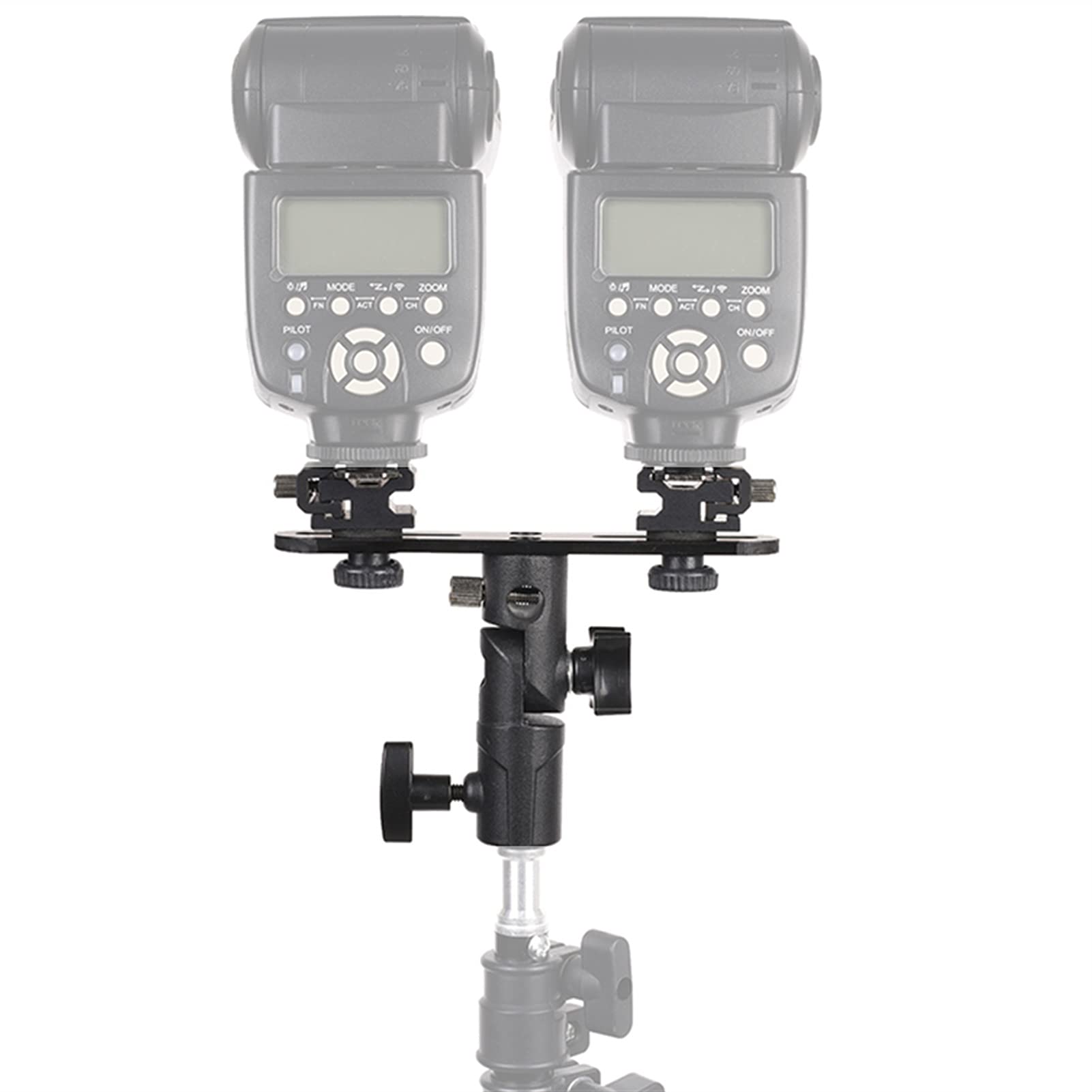 Professional Flash Bracket & Umbrella Holder Stand for Speedlite Mic - Heavy Duty Black Photo Accessories with 2 Mounts - Durable Replacement for Photography, Videography & Studio Lighting