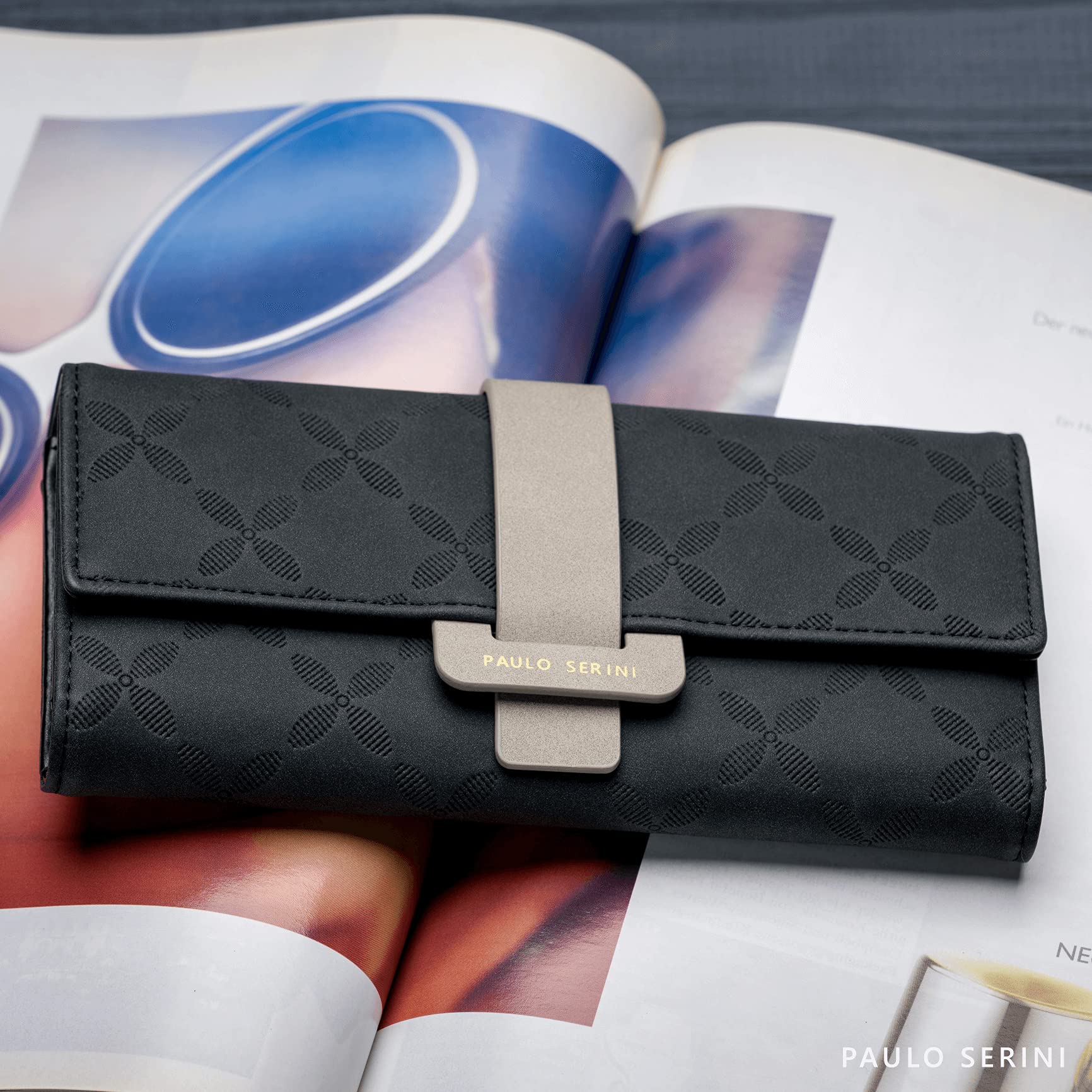 PAULO SERINI® Vegan Leather Wallet for Women - Slim RFID Blocking Card Holder with Coin Purse & Wrist Strap - Fashionable Wristlet Clutch (9 Colors) - Perfect for Everyday Use, Travel & Birthday Gifts