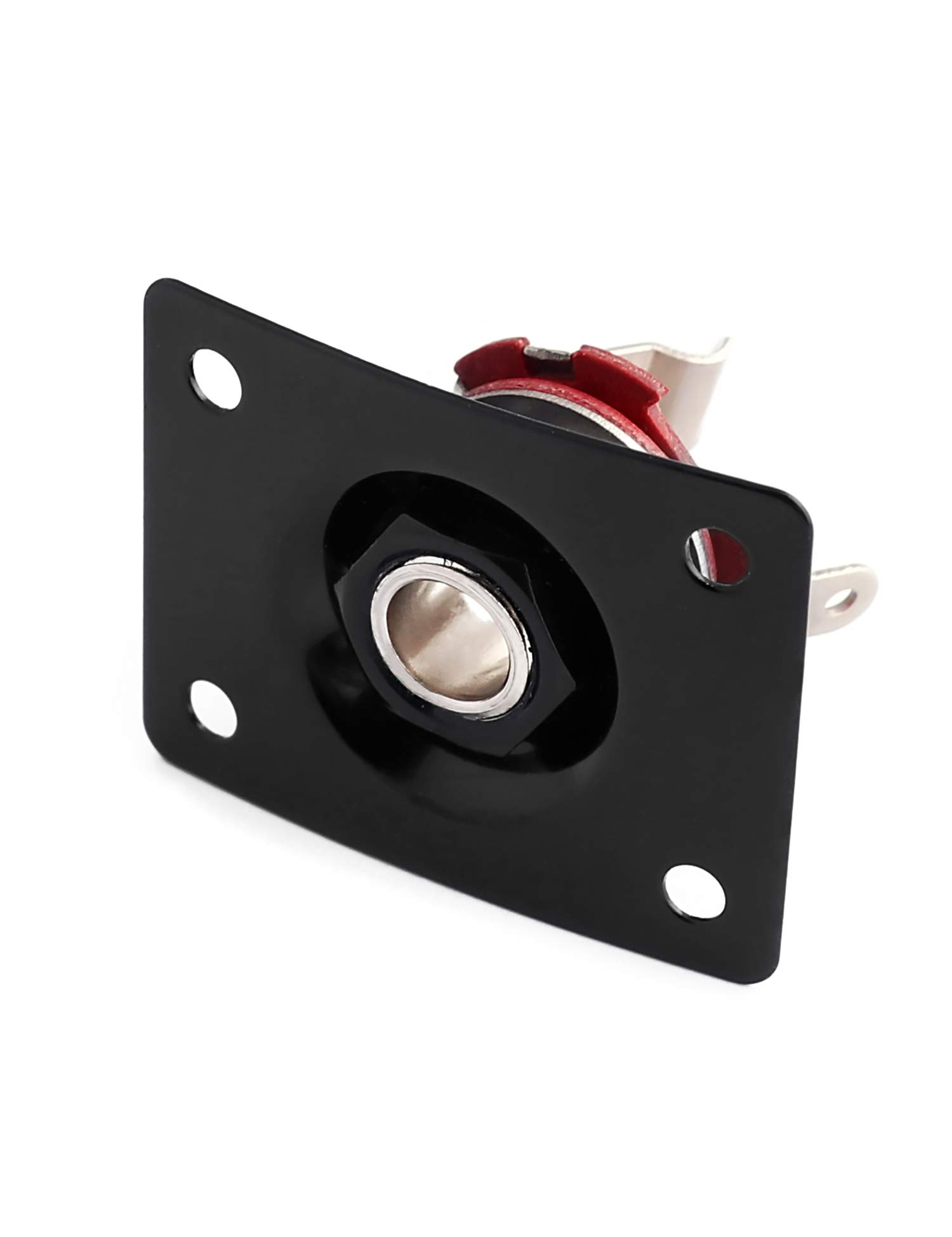 Metallor Output Input Jack Plate Socket for Tele SG Style Electric Guitar - Replacement Black - Perfect for Guitar Repair & DIY Upgrades