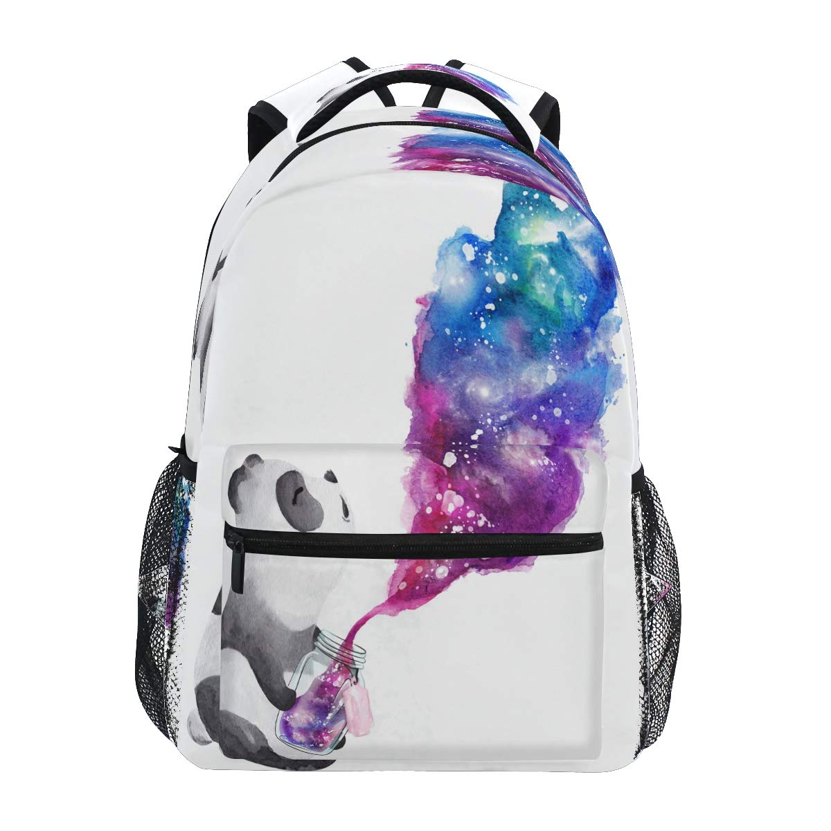Blueangle Panda Galaxy Glass Jar Print Laptop Backpack - Lightweight School Backpack for Girls, Boys & Teens - Perfect for College, Work & Travel