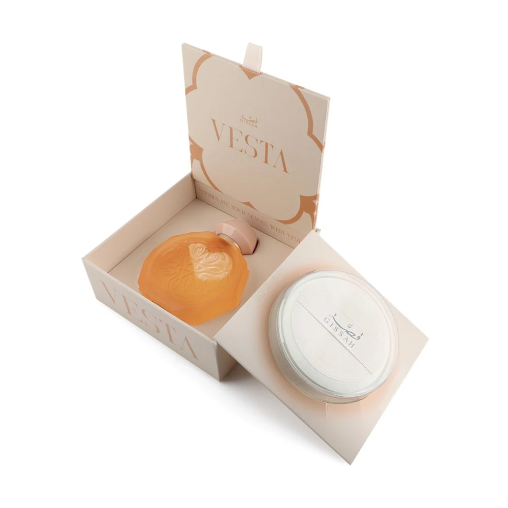 Vesta Perfume & Scented Body Powder for Women - Long Lasting Fragrance Talcum Powder for Daily Use, Travel & Special Occasions