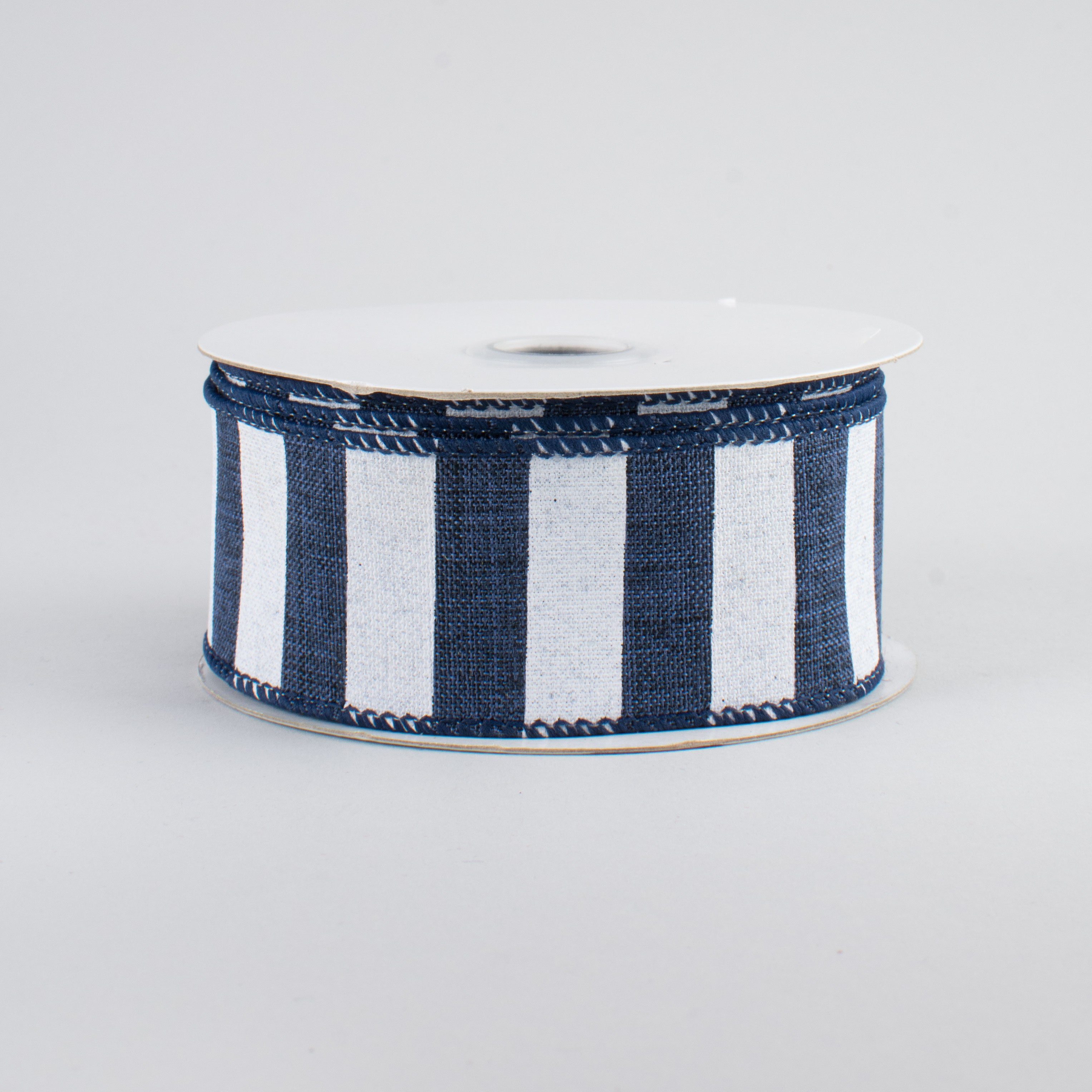1.5 Inch Navy Blue & White Horizontal Stripe Ribbon - 10 Yards Bulk Roll for Gift Wrapping, Crafts, Party Decorations, and DIY Projects