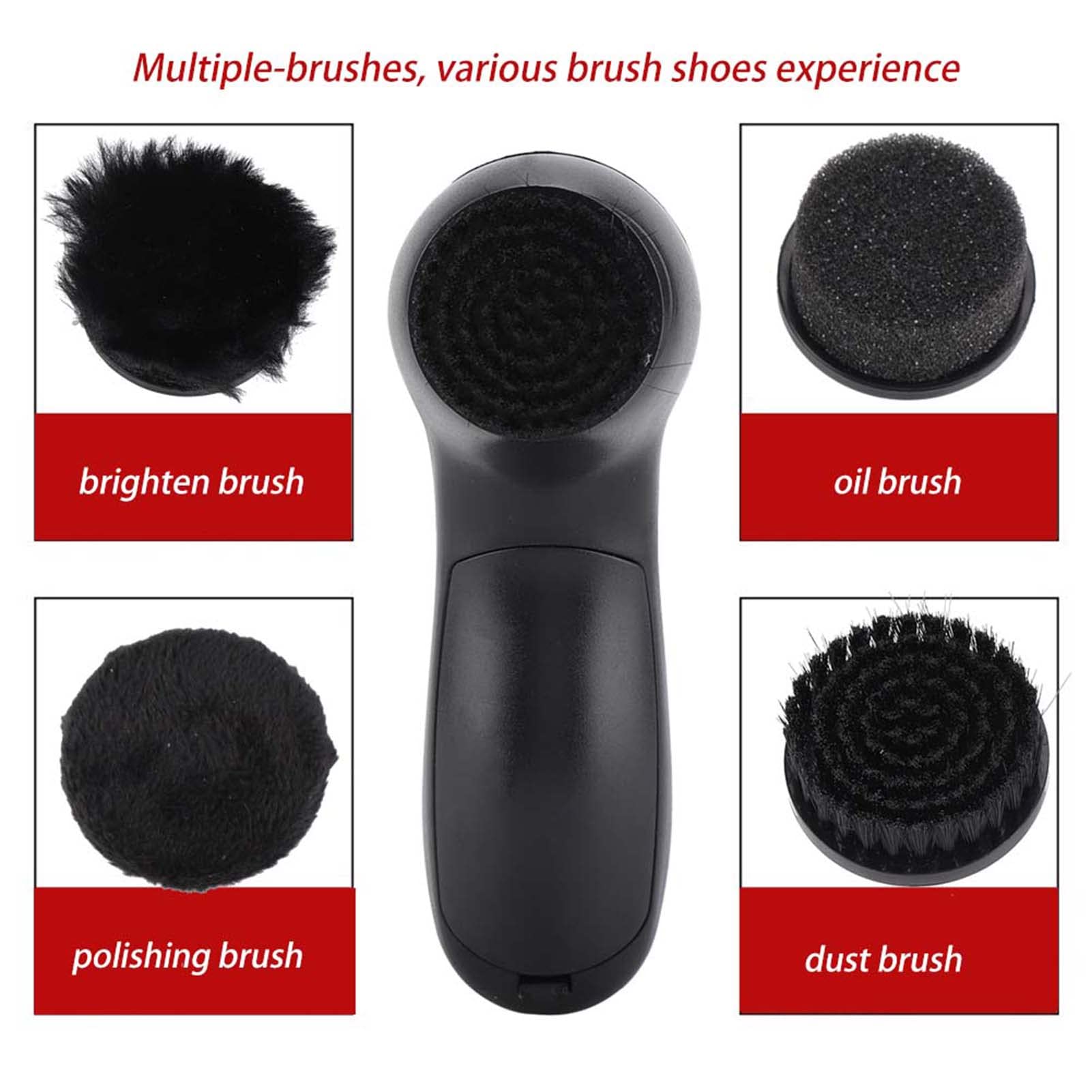 Black Electric Shoe Cleaner & Polisher Machine - Portable Reusable Cleaning Brushes for Leather Shoes, Car Seats & Household Maintenance | Perfect for Home, Office & Travel Use