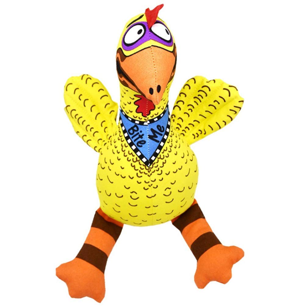 HUMMINGBIRD Plush Dog Toy with Squeaker - Funny Bite Me Rooster Design for Small & Medium Dogs - Perfect for Playtime, Training & Chewing Relief