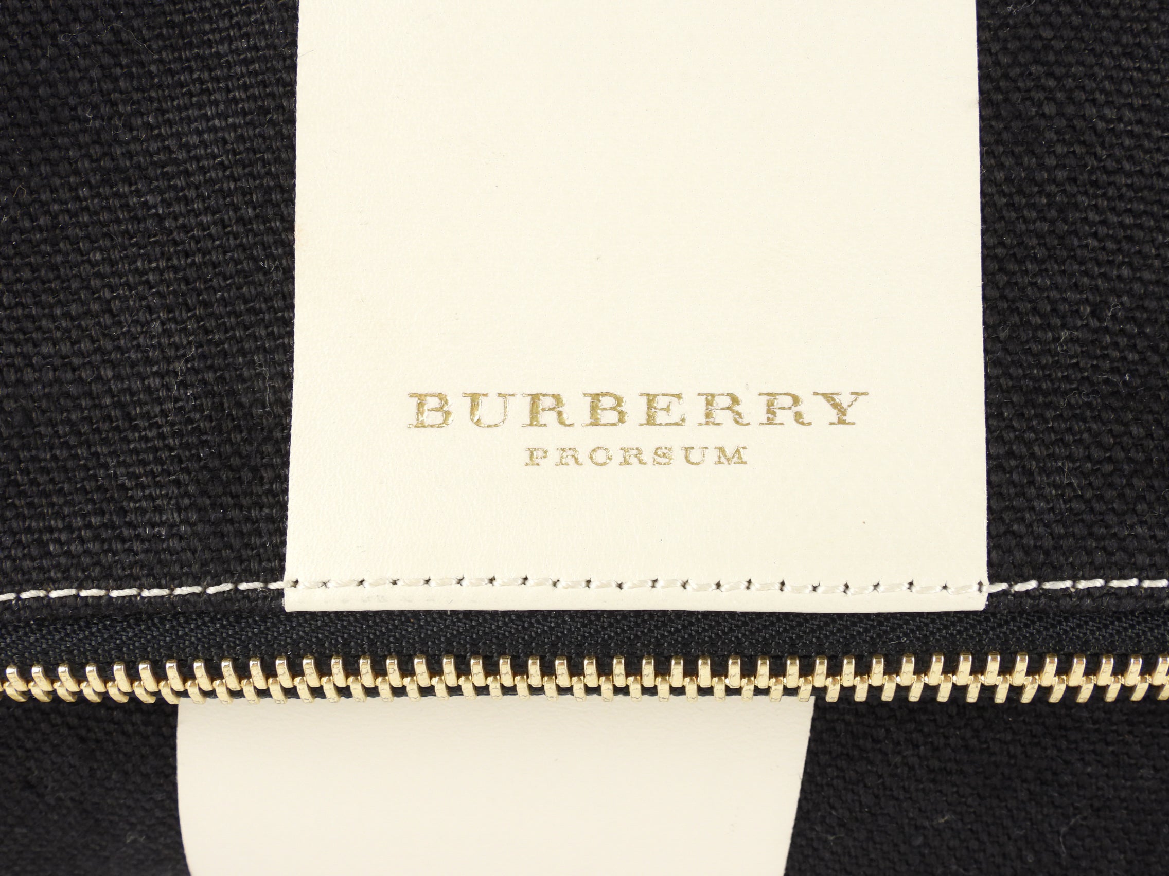 Burberry Prorsum Black & White Striped Coated Canvas Zip Pouch with Adjustable Strap - Luxury Crossbody Bag for Women, Perfect for Travel & Everyday Essentials
